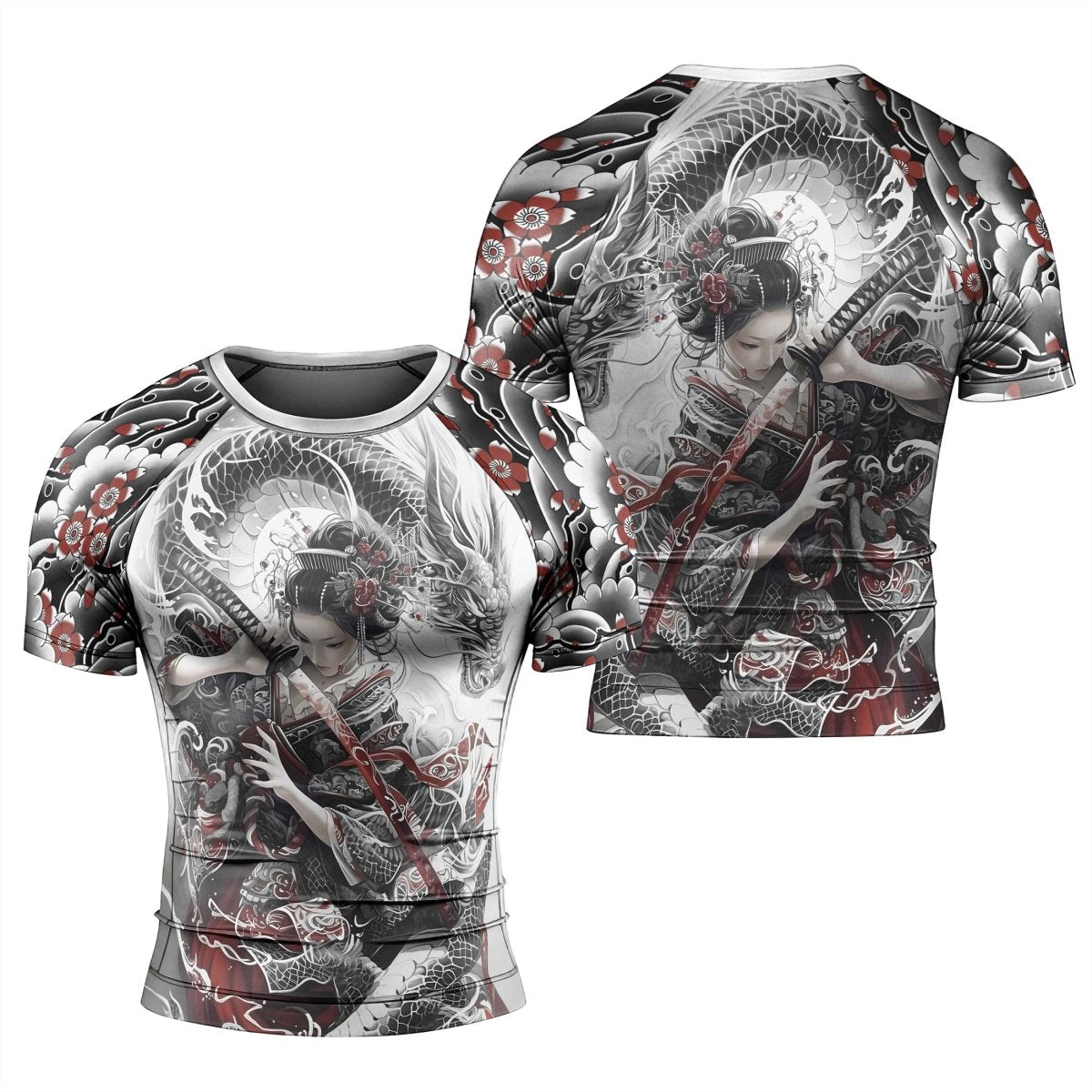 Dragon Geisha Men's Short Sleeve Rash Guard - BattleFitGear
