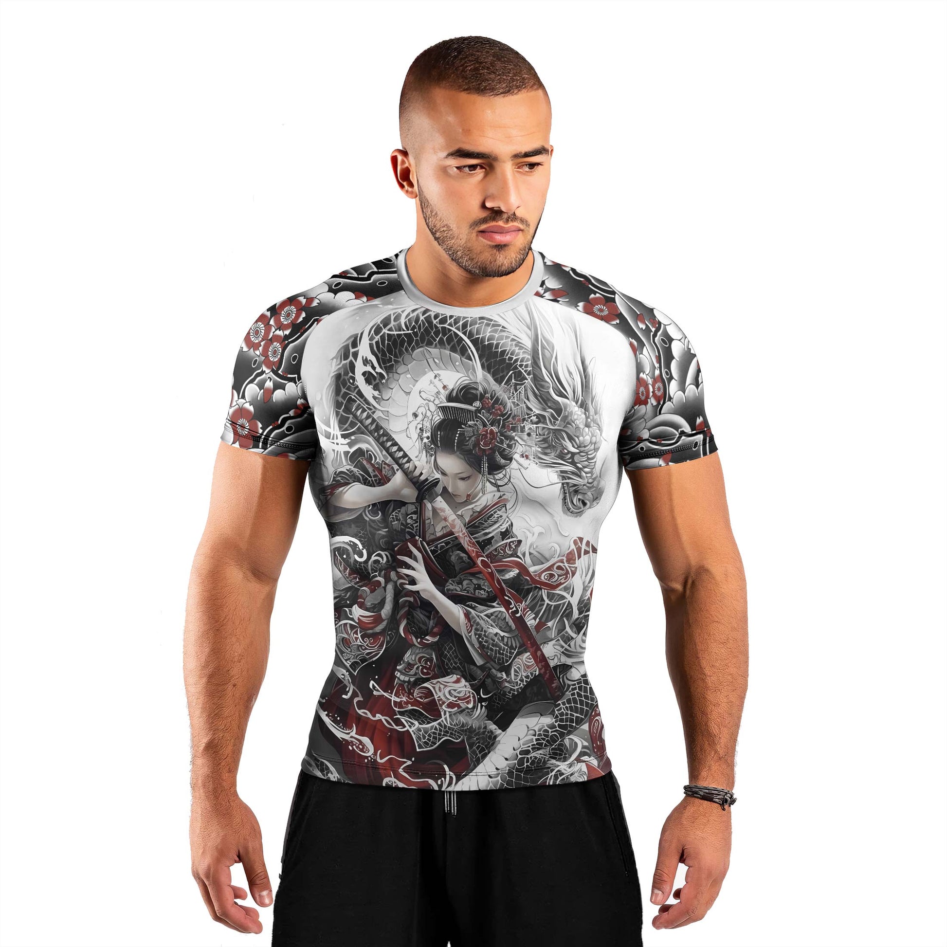 Dragon Geisha Men's Short Sleeve Rash Guard