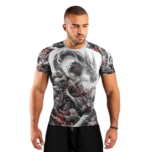 Dragon Geisha Men's Short Sleeve Rash Guard