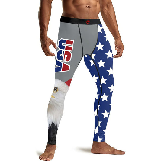 Eagle Symbol Of America Men's Compression Leggings - BattleFitGear