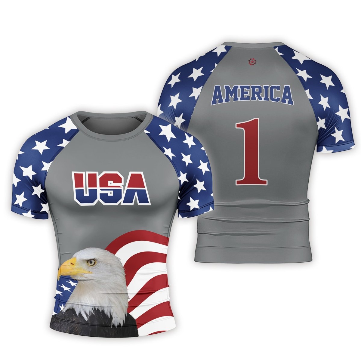 Eagle Symbol Of America Men's Short Sleeve Rash Guard - BattleFitGear