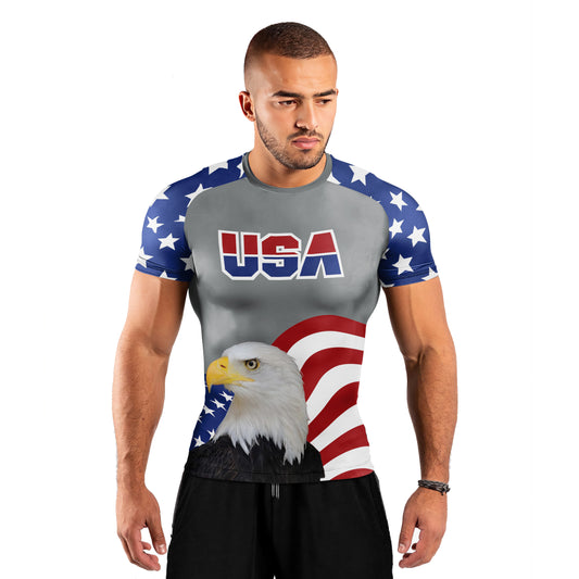 Eagle Symbol Of America Men's Short Sleeve Rash Guard
