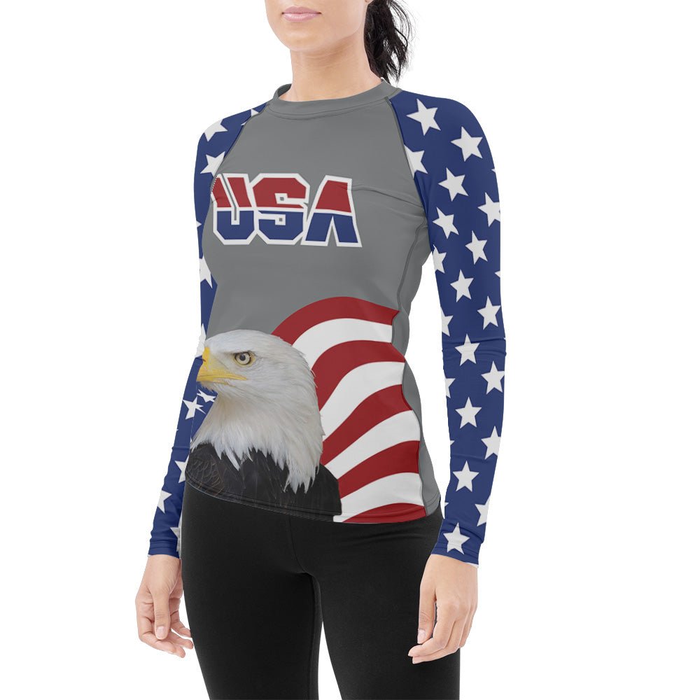 Eagle Symbol Of America Women's Long Sleeve Rash Guard - BattleFitGear