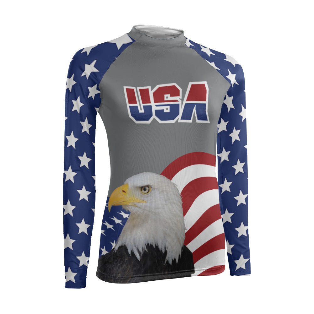 Eagle Symbol Of America Women's Long Sleeve Rash Guard - BattleFitGear