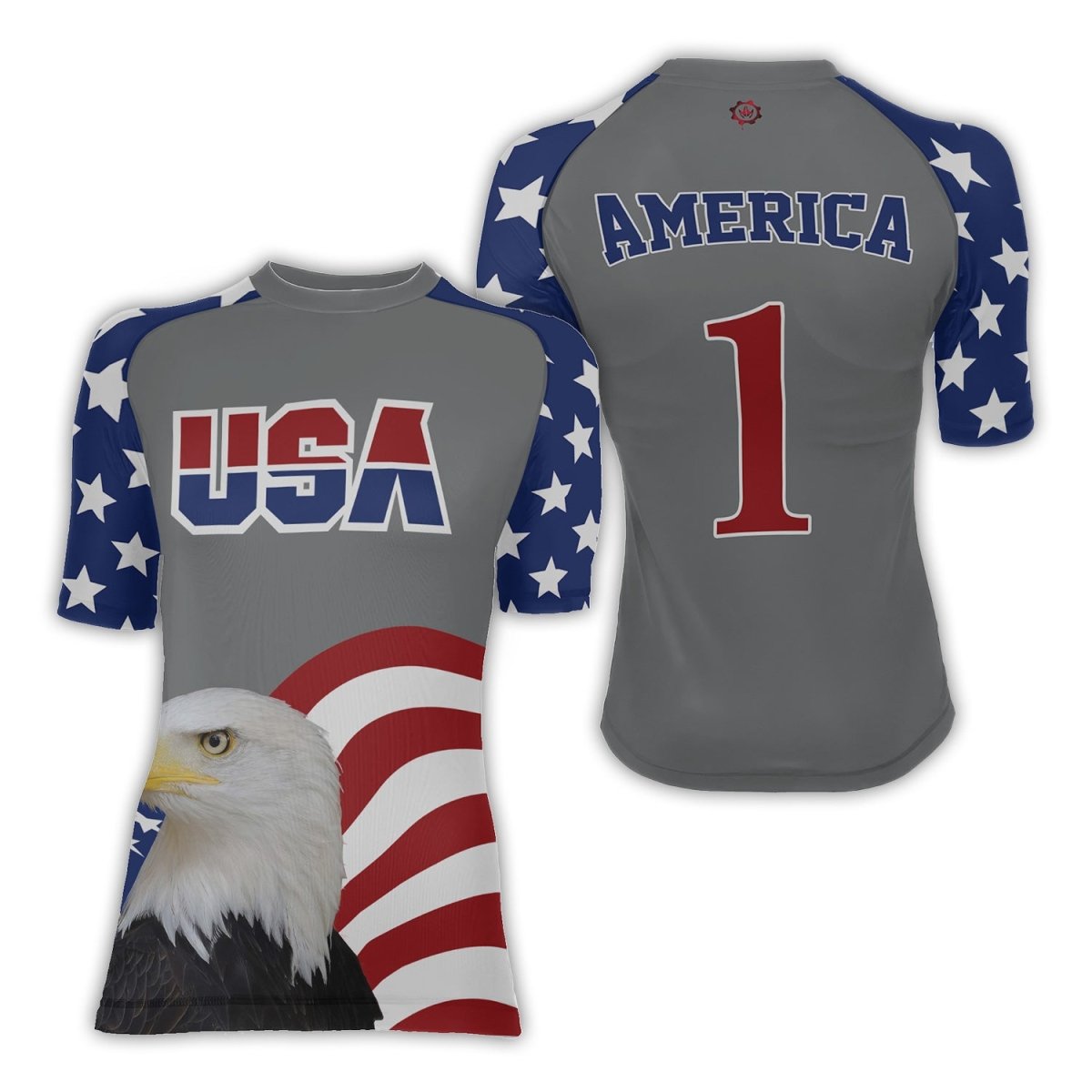 Eagle Symbol Of America Women's Short Sleeve Rash Guard - BattleFitGear