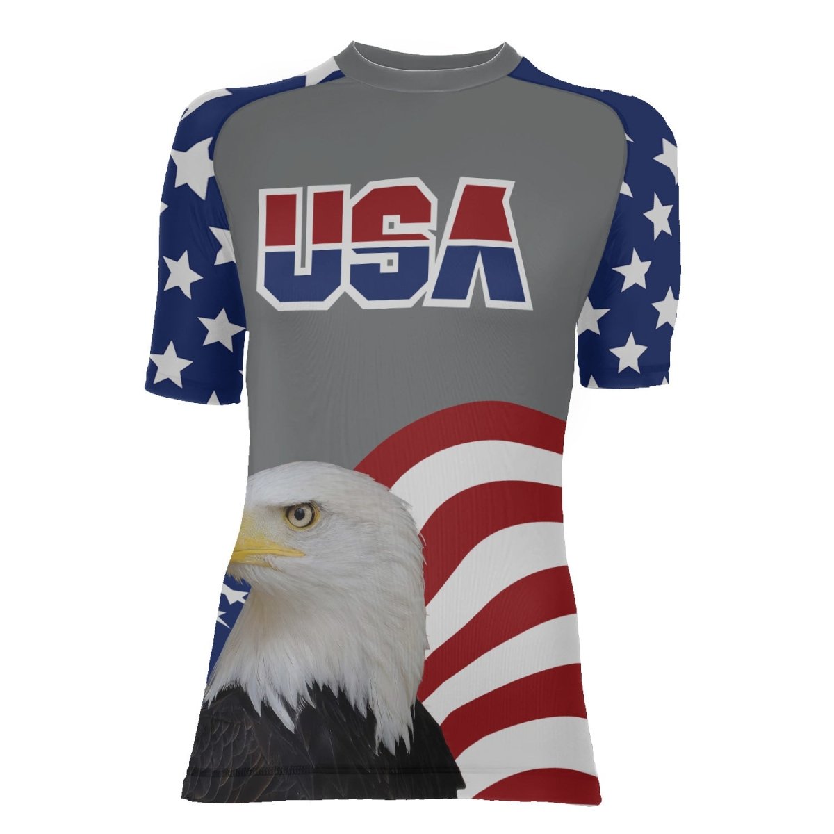 Eagle Symbol Of America Women's Short Sleeve Rash Guard - BattleFitGear