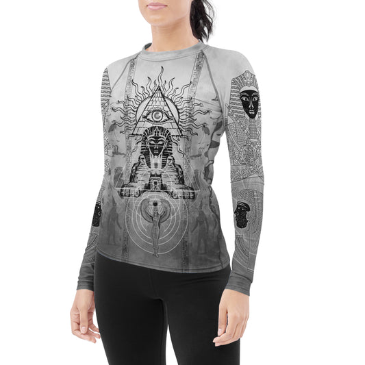 Egypt Mythology Sphinx Women's Long Sleeve Rash Guard