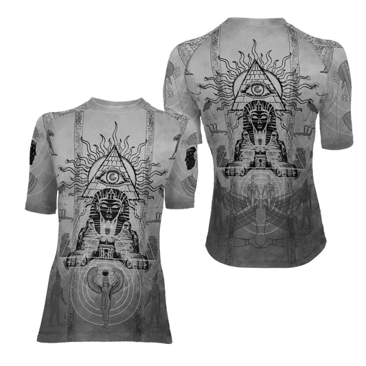Egypt Mythology Sphinx Women's Short Sleeve Rash Guard