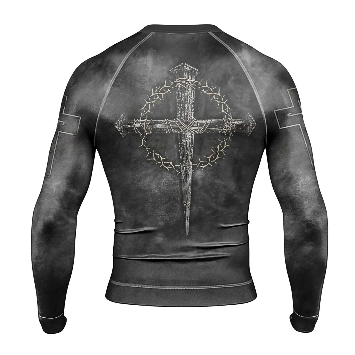 Father Man Of God Men's Long Sleeve Rash Guard - BattleFitGear