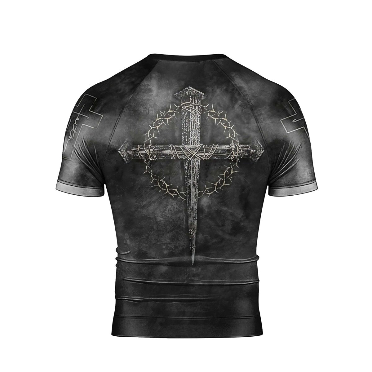 Father Man Of God Men's Short Sleeve Rash Guard - BattleFitGear