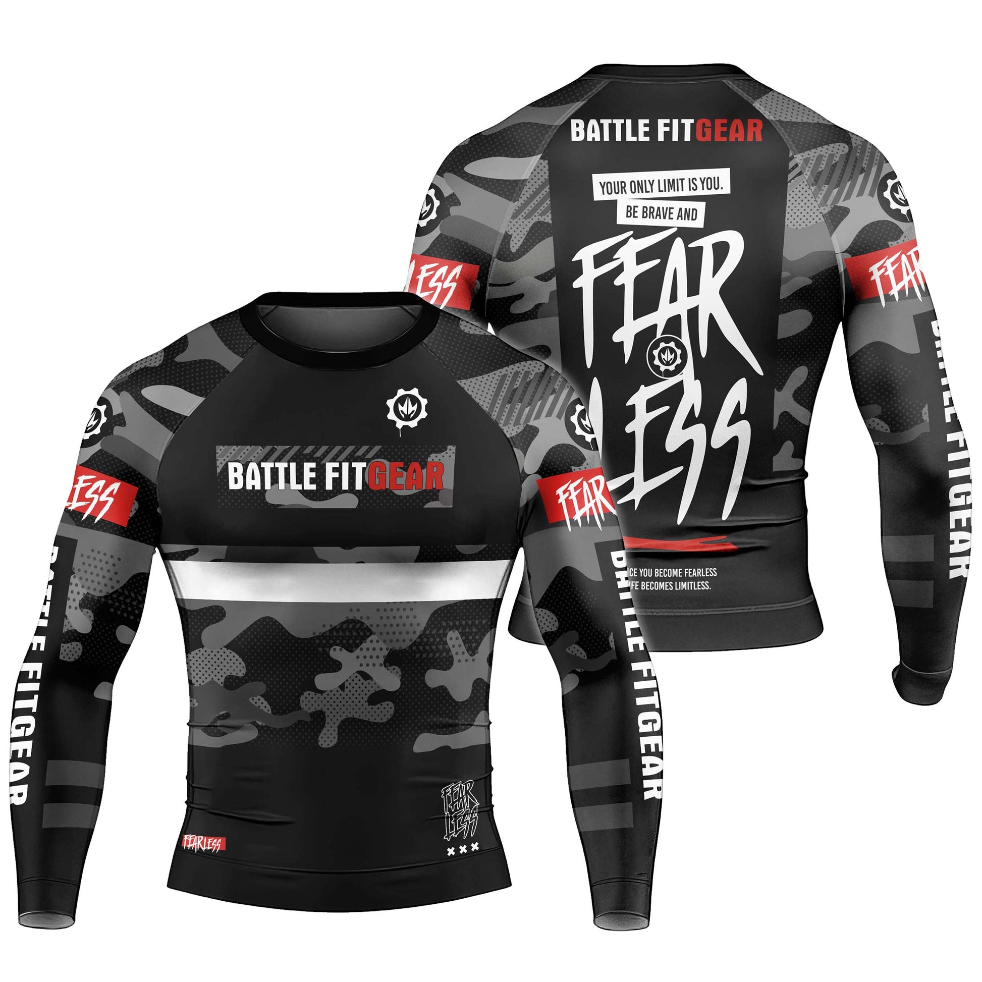 Fear Less Men's Long Sleeve Rash Guard