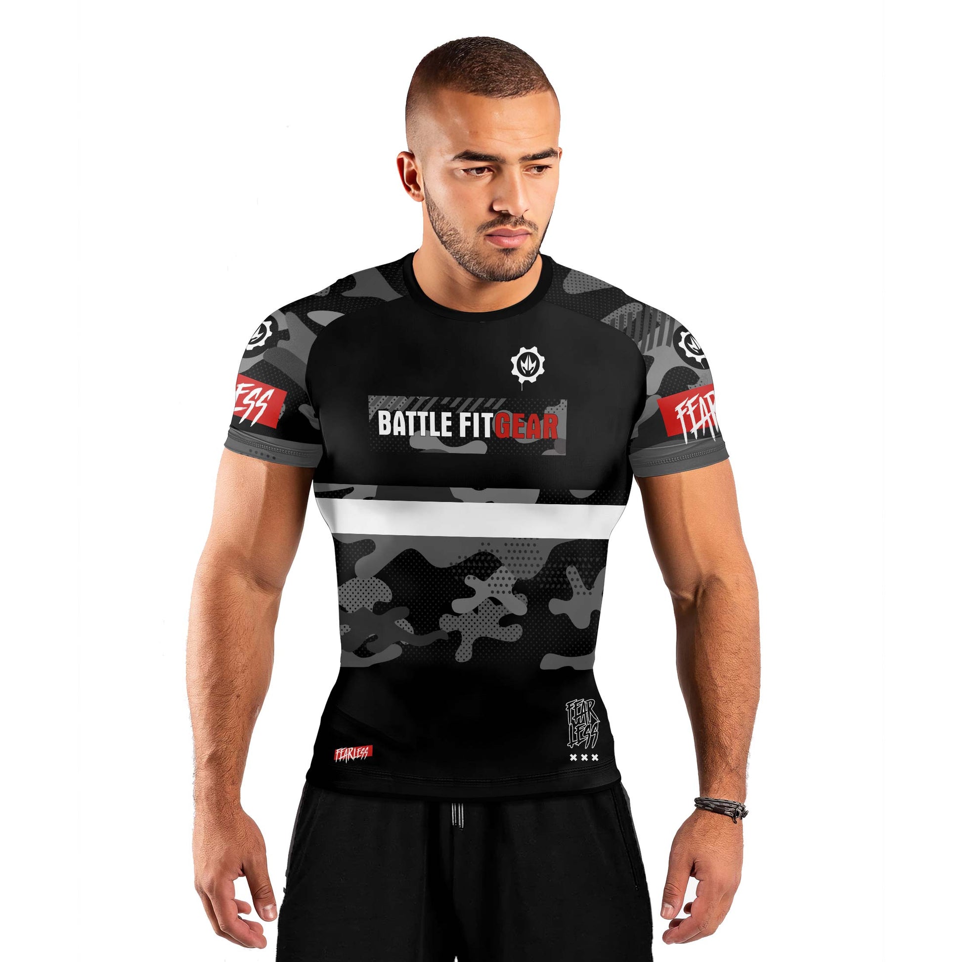 Fear Less Men's Short Sleeve Rash Guard