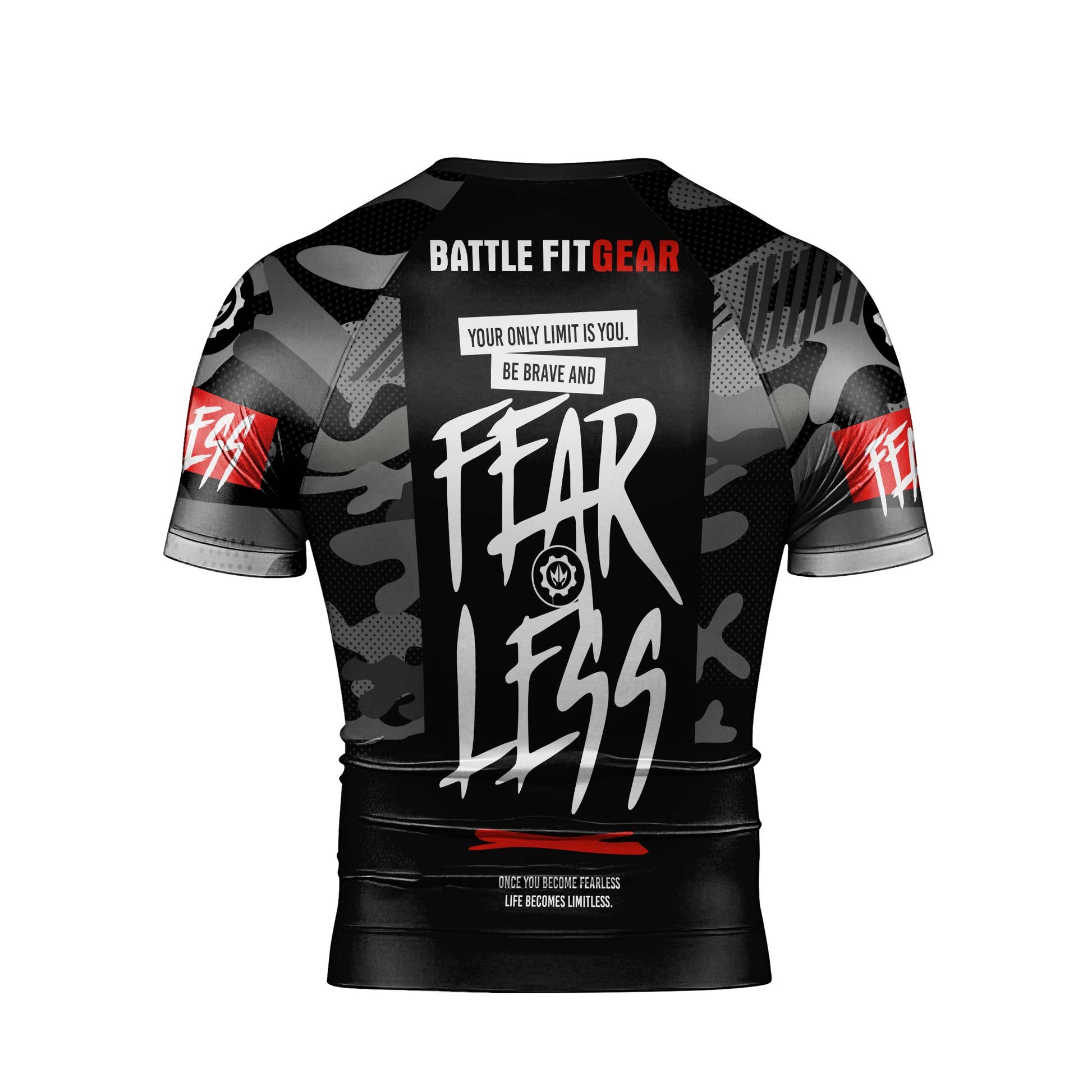Fear Less Men's Short Sleeve Rash Guard