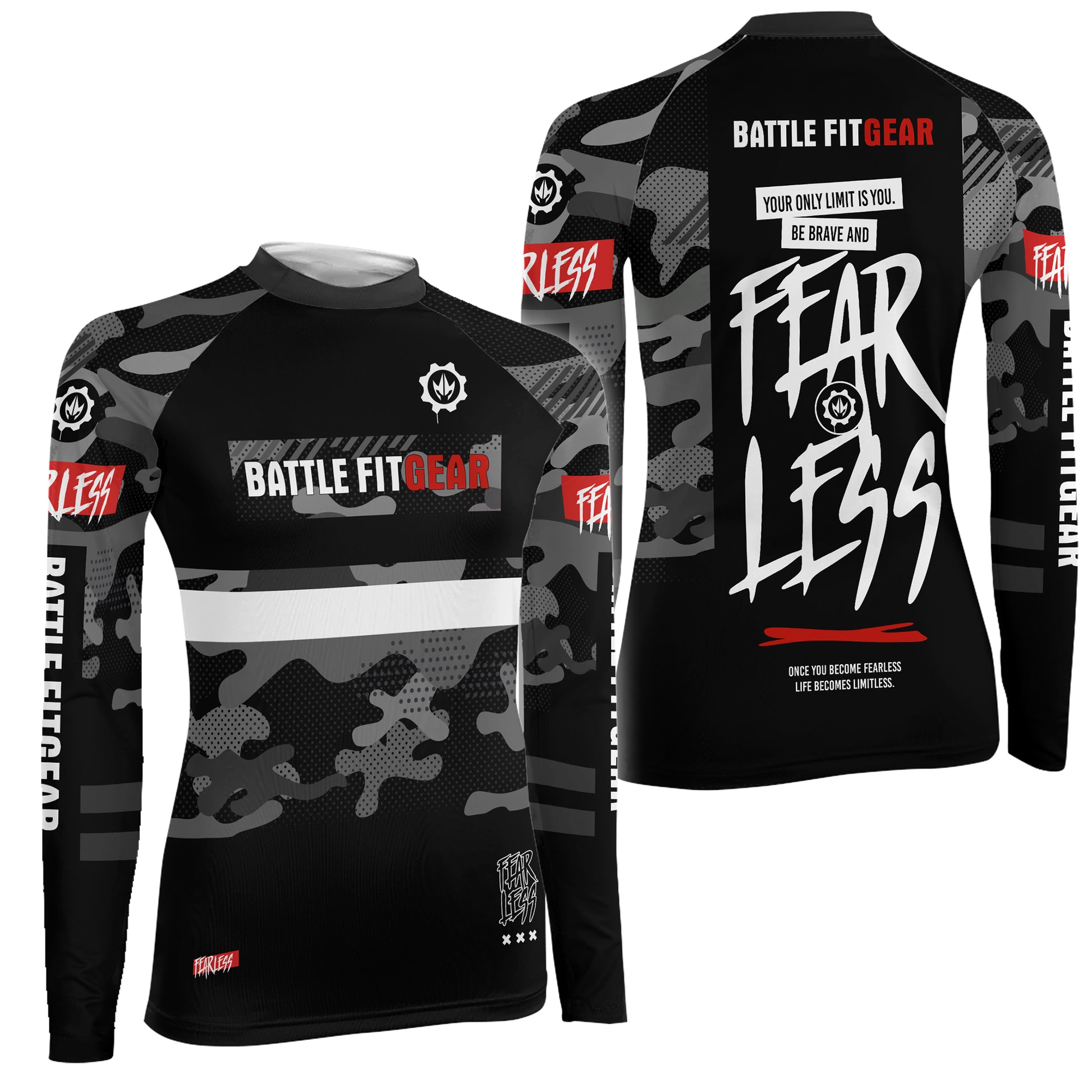 Fear Less Women's Long Sleeve Rash Guard