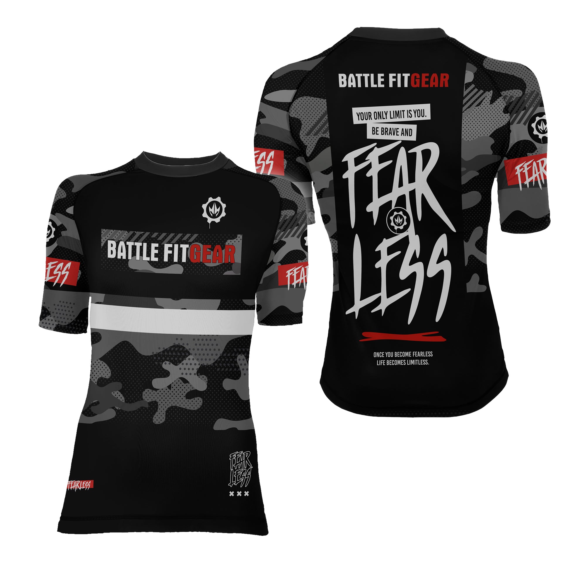 Fear Less Women's Short Sleeve Rash Guard