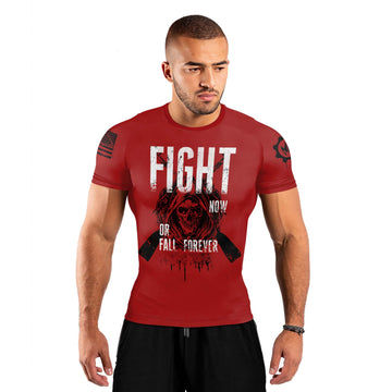 Fight or Fall Men's Short Sleeve Rash Guard