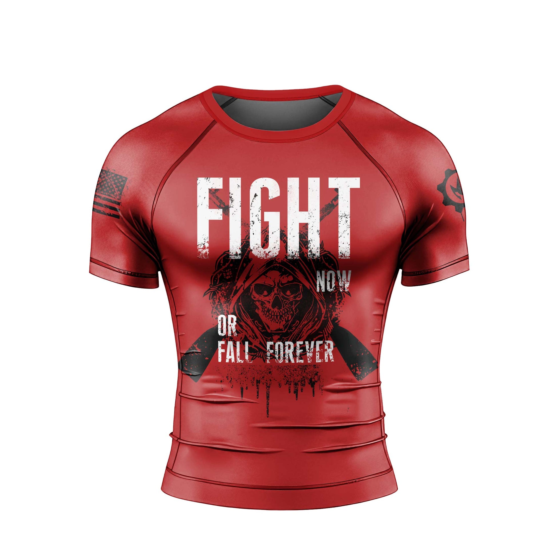 Fight or Fall Men's Short Sleeve Rash Guard