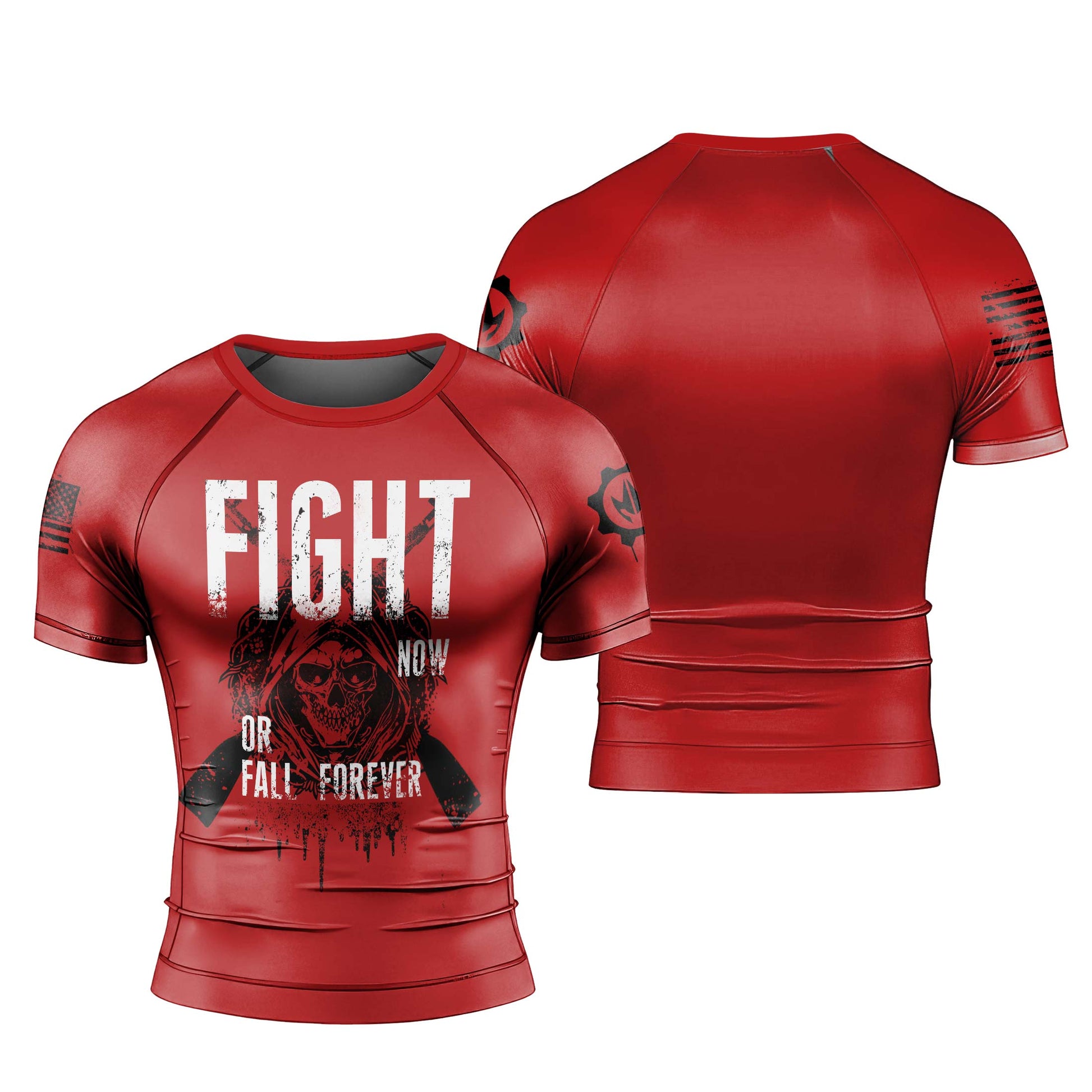 Fight or Fall Men's Short Sleeve Rash Guard