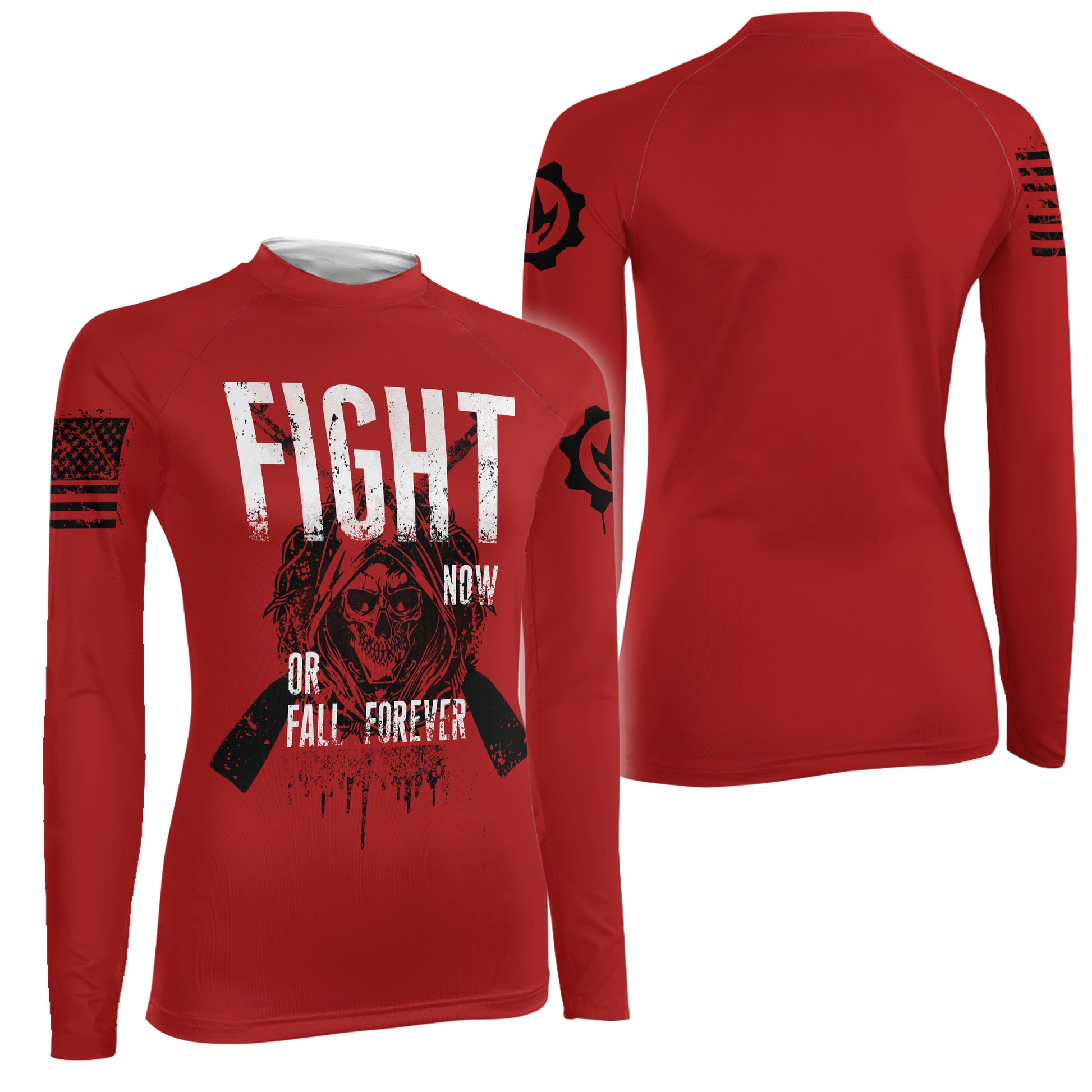 Fight or Fall Women's Long Sleeve Rash Guard