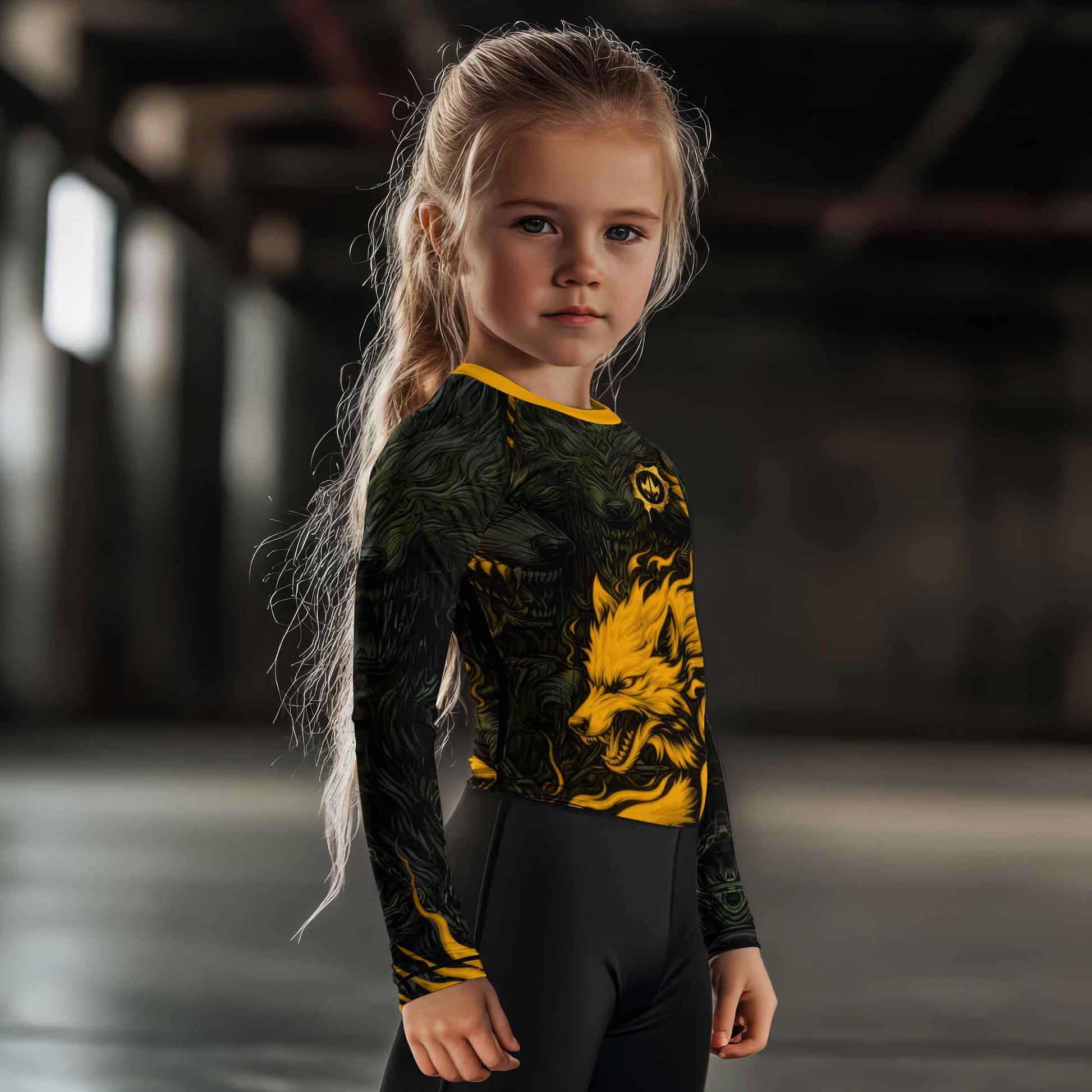Fire Wolf Kids Rash Guard