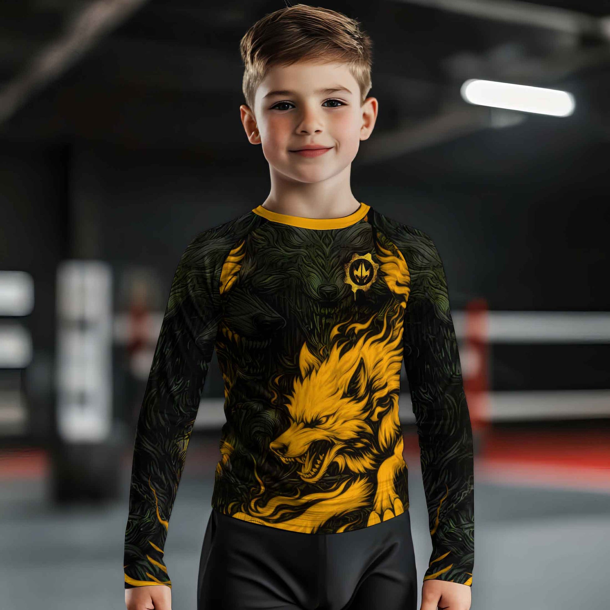 Fire Wolf Kids Rash Guard