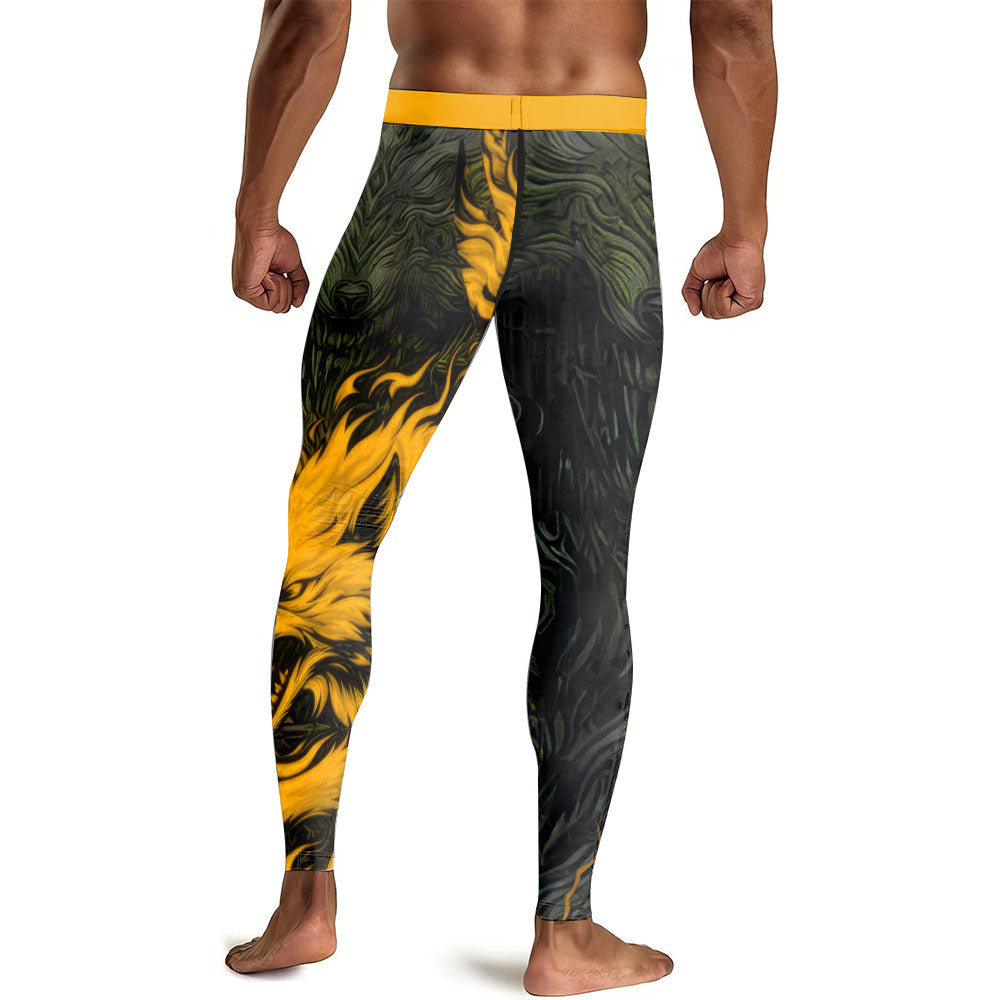 Fire Wolf Men's Compression Leggings