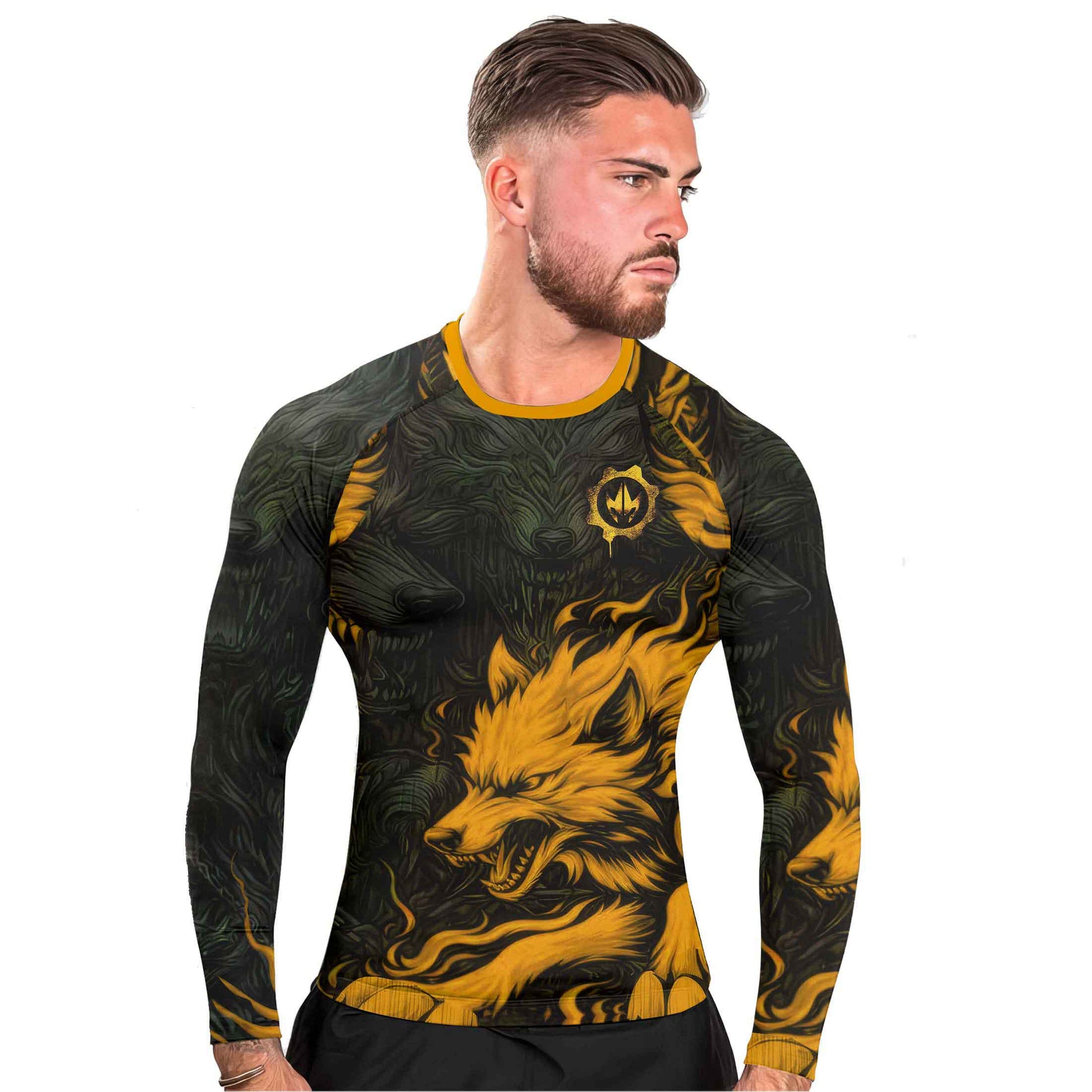 Fire Wolf Men's Long Sleeve Rash Guard