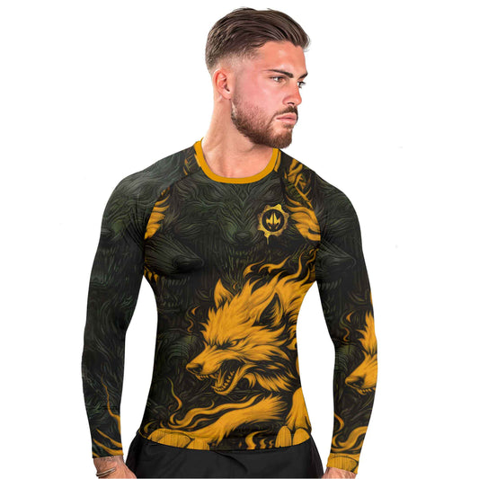 Fire Wolf Men's Long Sleeve Rash Guard