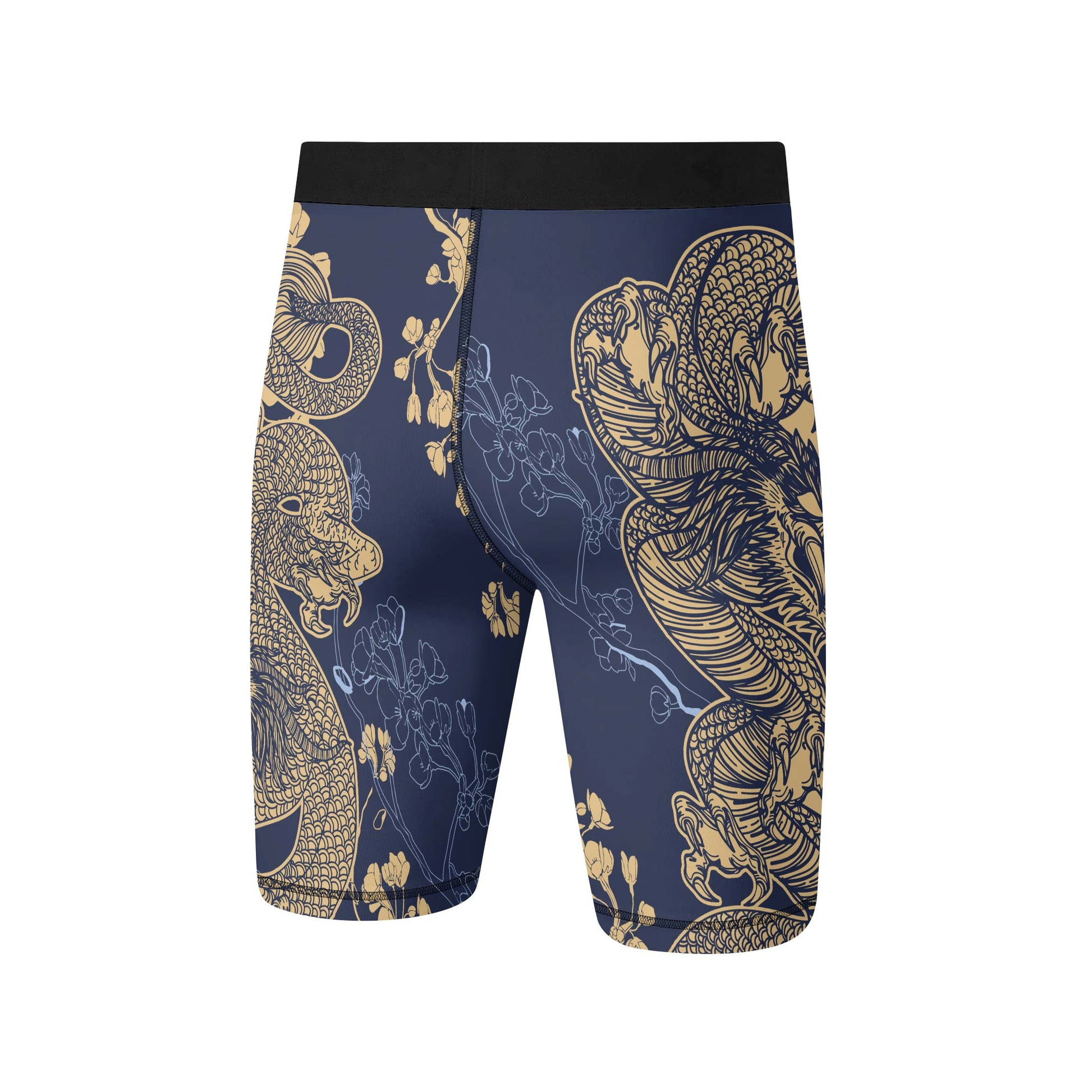 Flower Chinese Dragon Compression Shorts