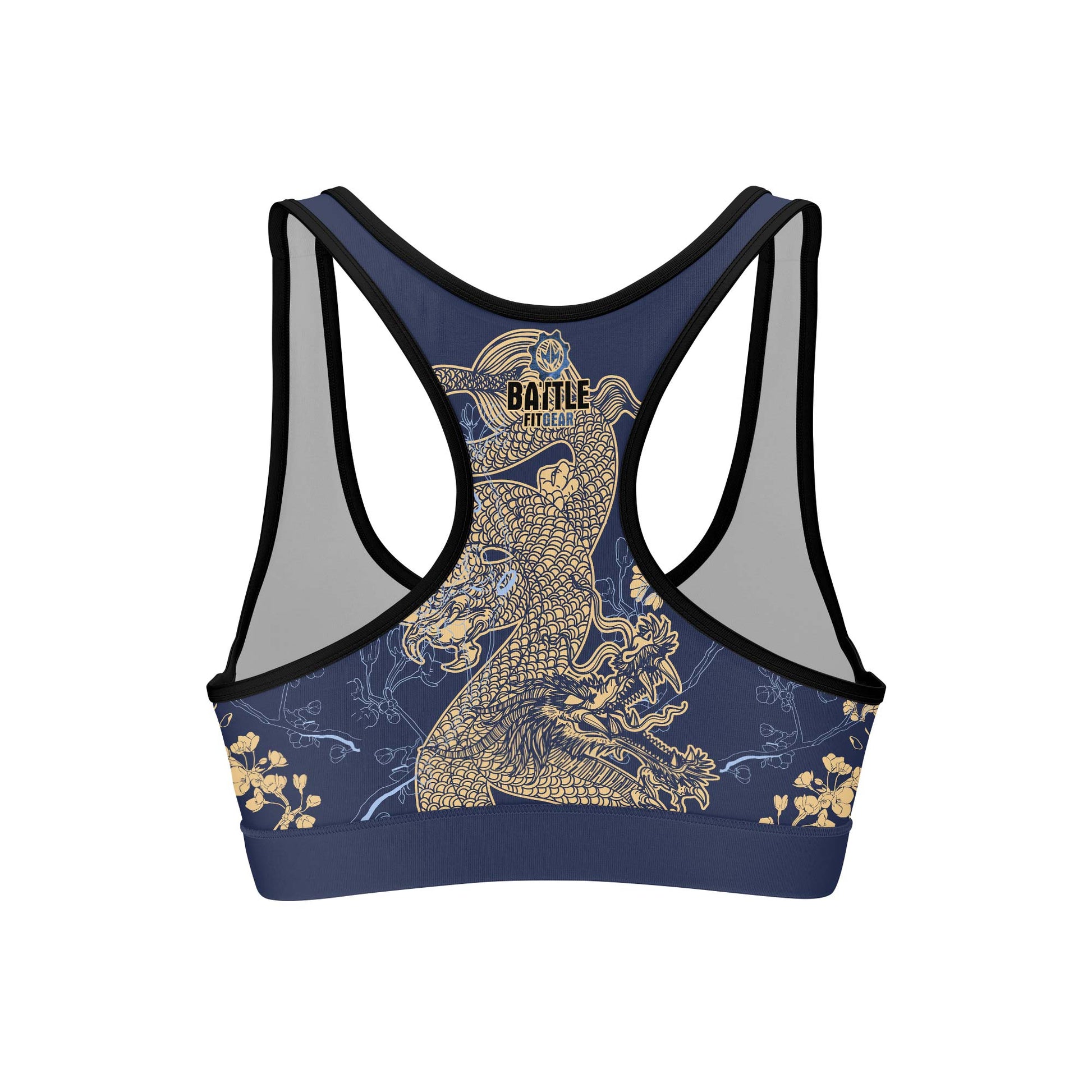 Flower Chinese Dragon Women's Sports Bra