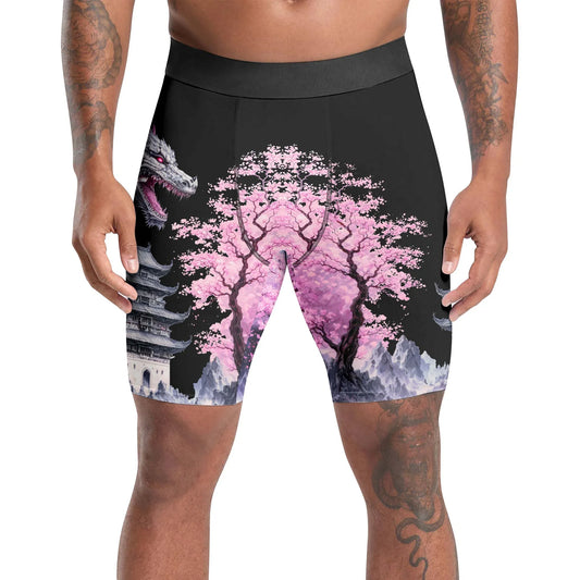 Flower Dragon Compression Shorts