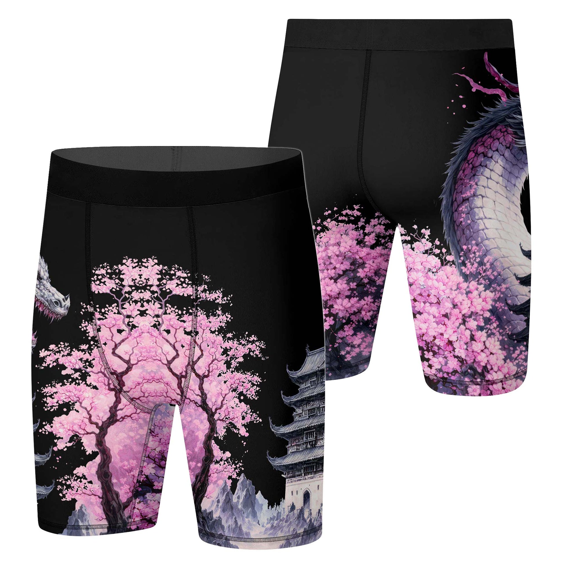 Flower Dragon Compression Shorts