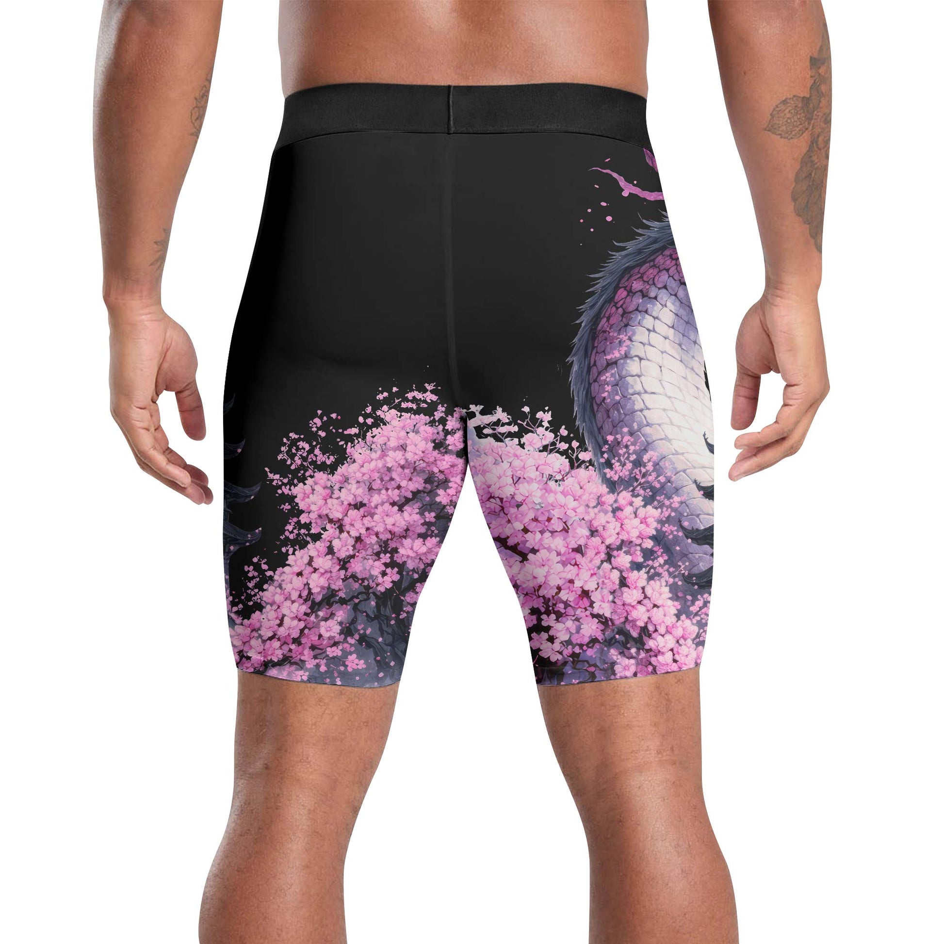 Flower Dragon Compression Shorts
