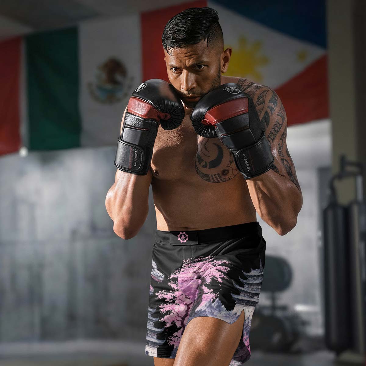 Flower Dragon Fight Shorts