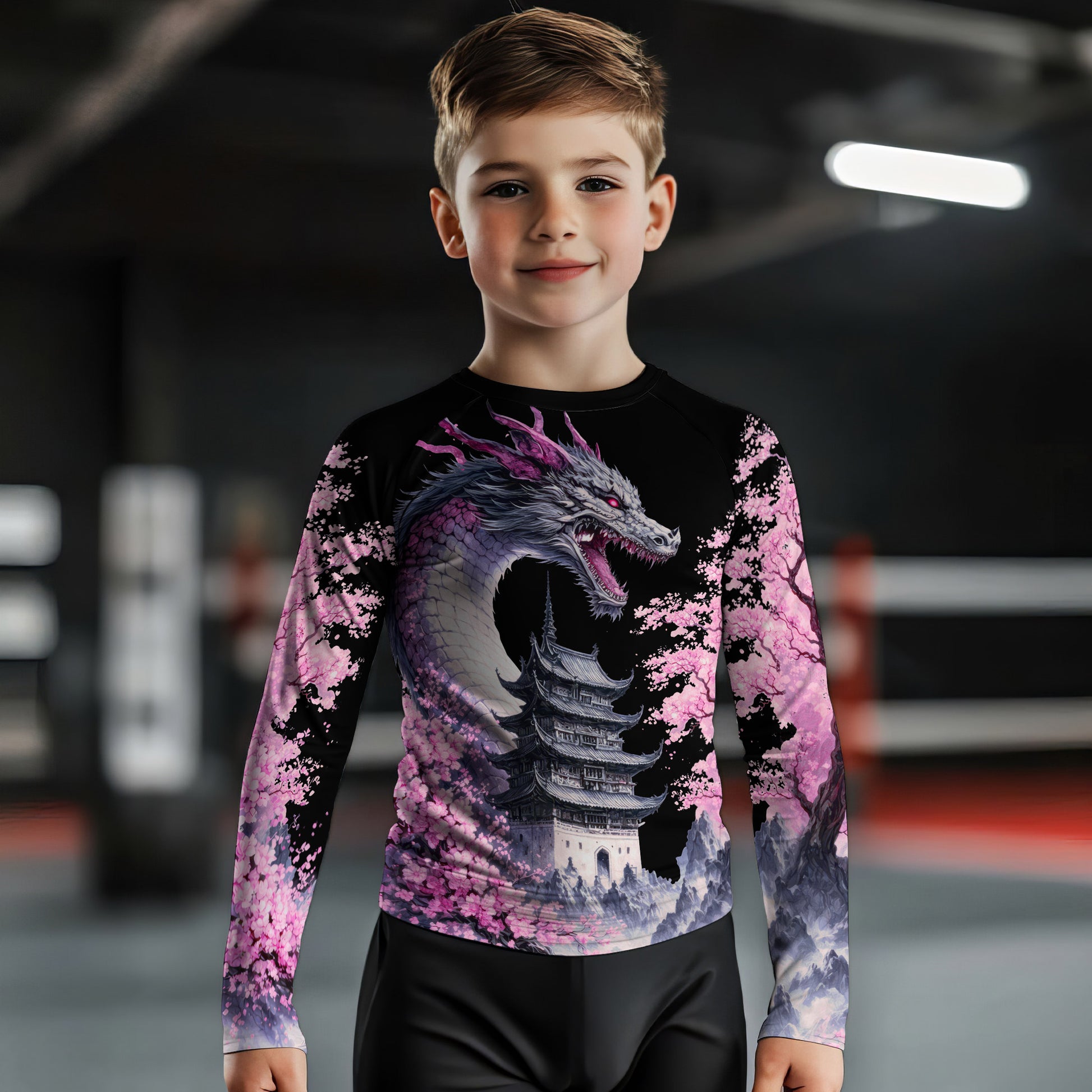 Flower Dragon Kids Rash Guard