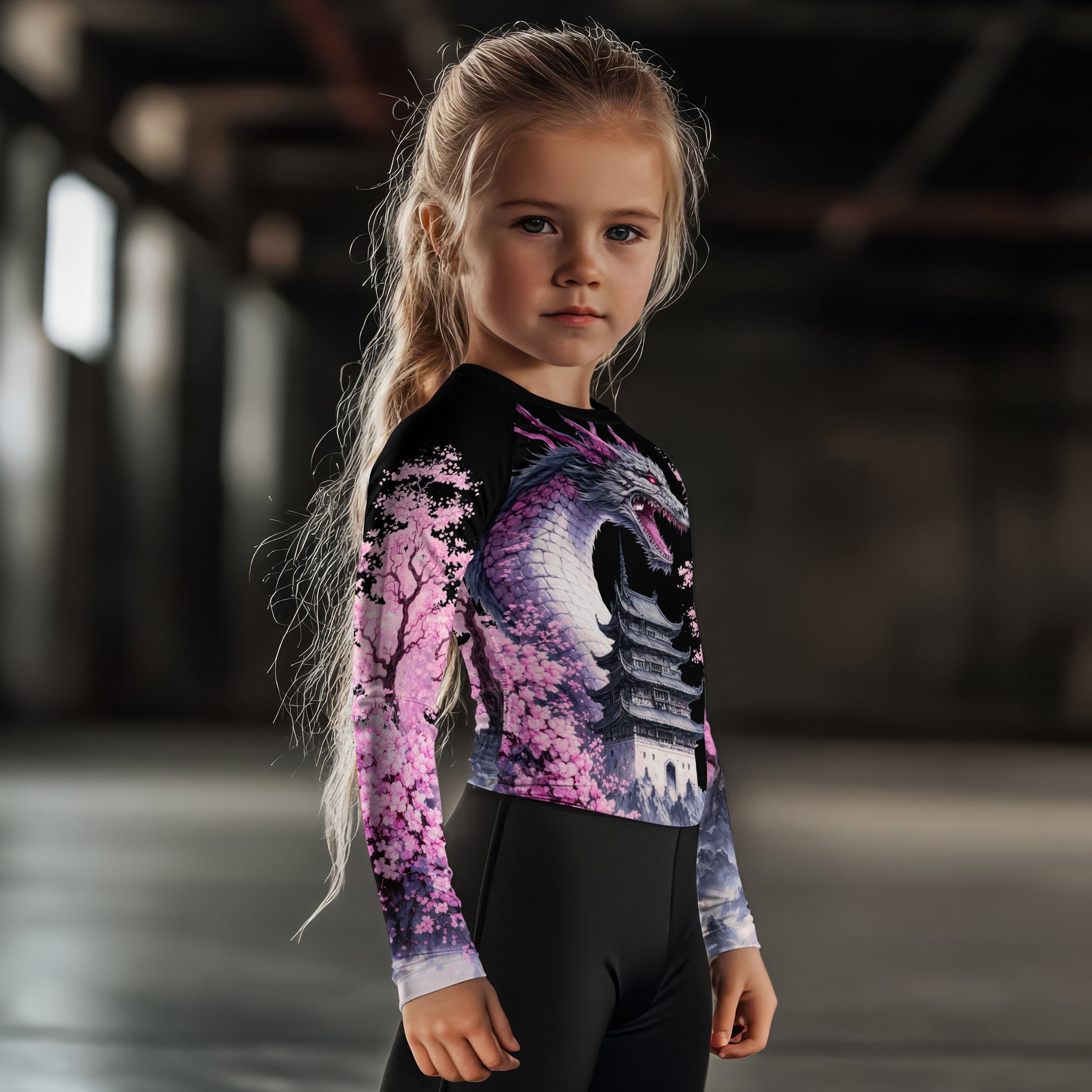 Flower Dragon Kids Rash Guard