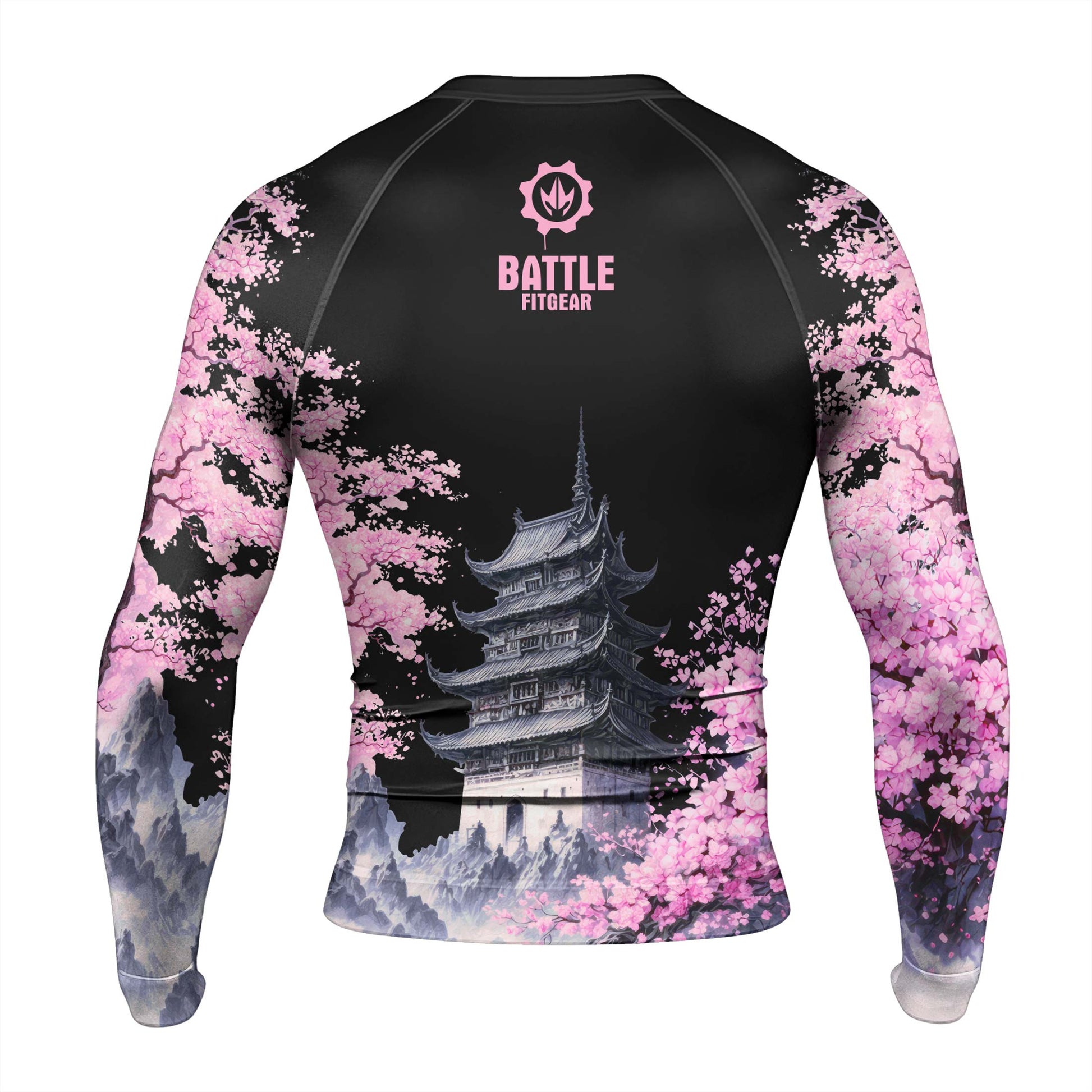 Flower Dragon Men's Long Sleeve Rash Guard