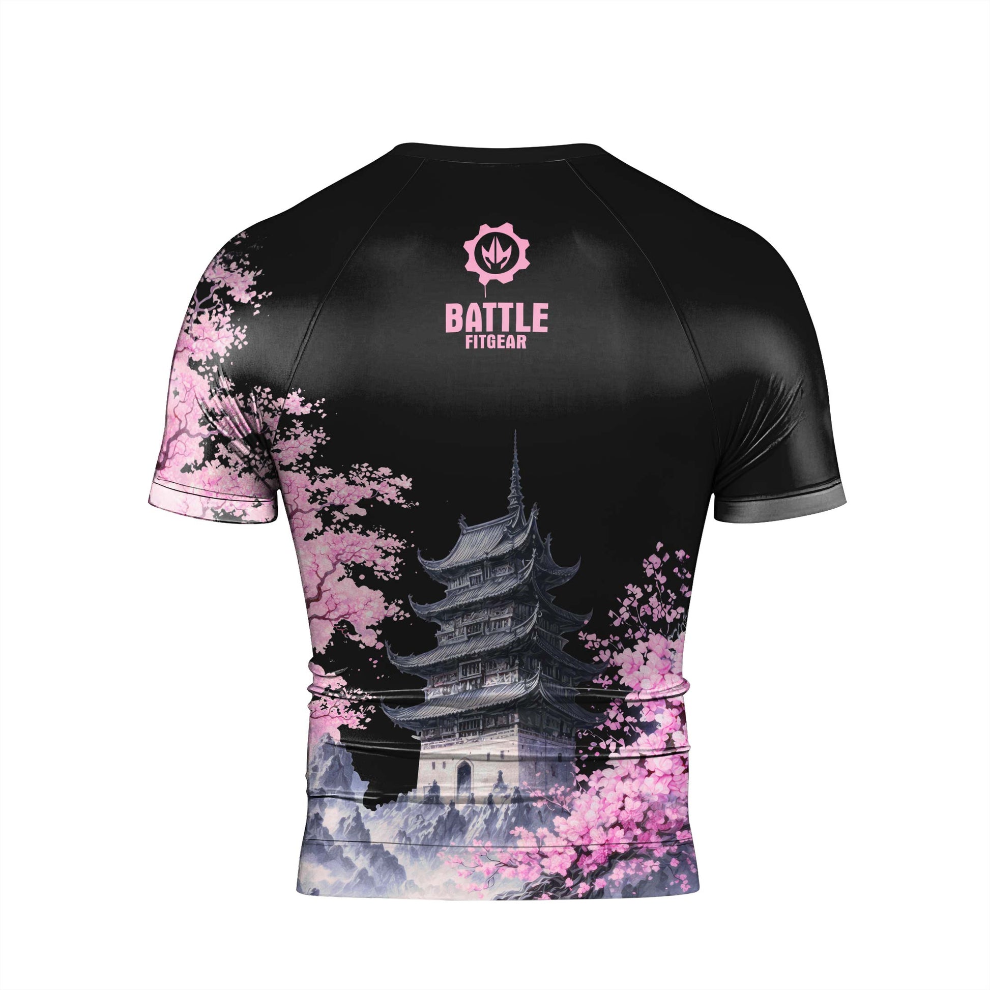Flower Dragon Men's Short Sleeve Rash Guard