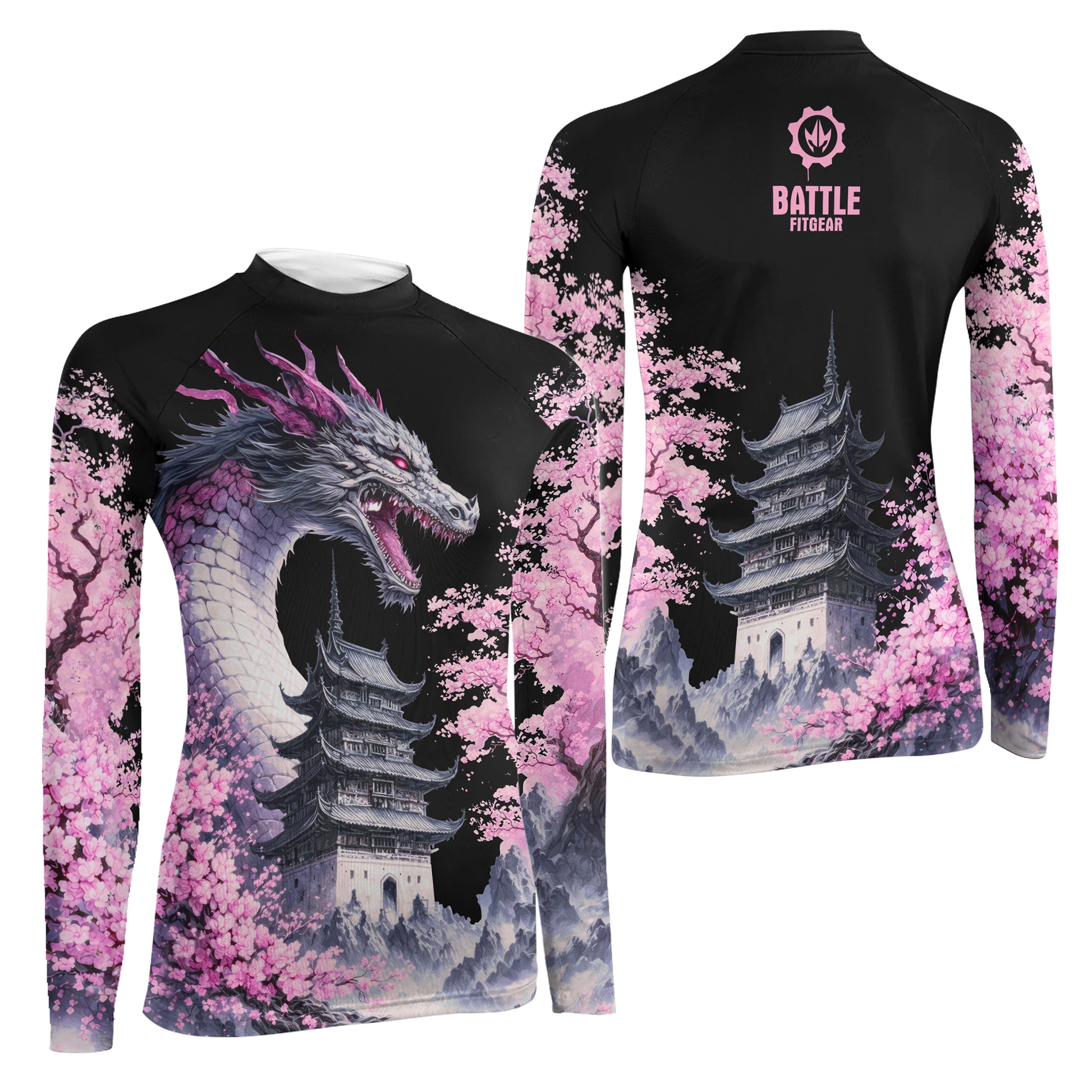 Flower Dragon Women's Long Sleeve Rash Guard