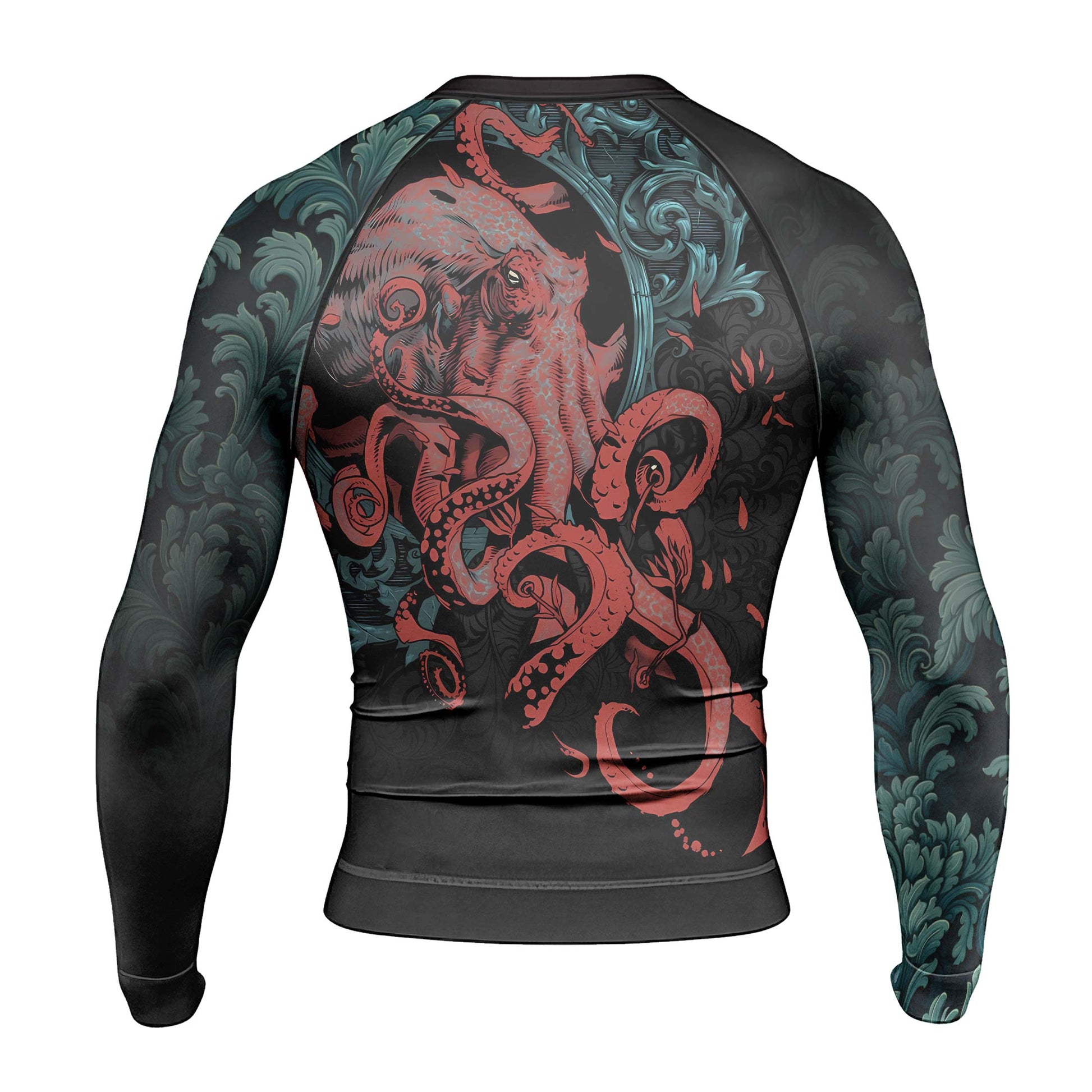 Flower Octopus Men's Long Sleeve Rash Guard