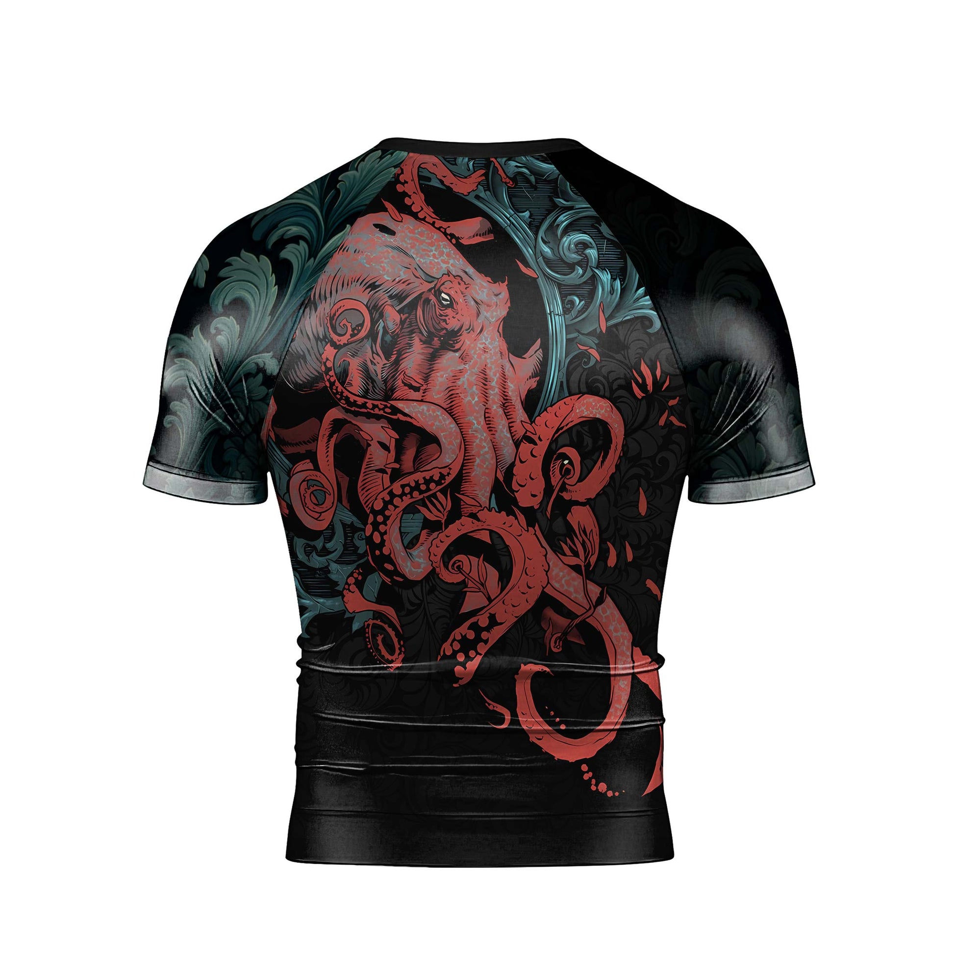 Flower Octopus Men's Short Sleeve Rash Guard