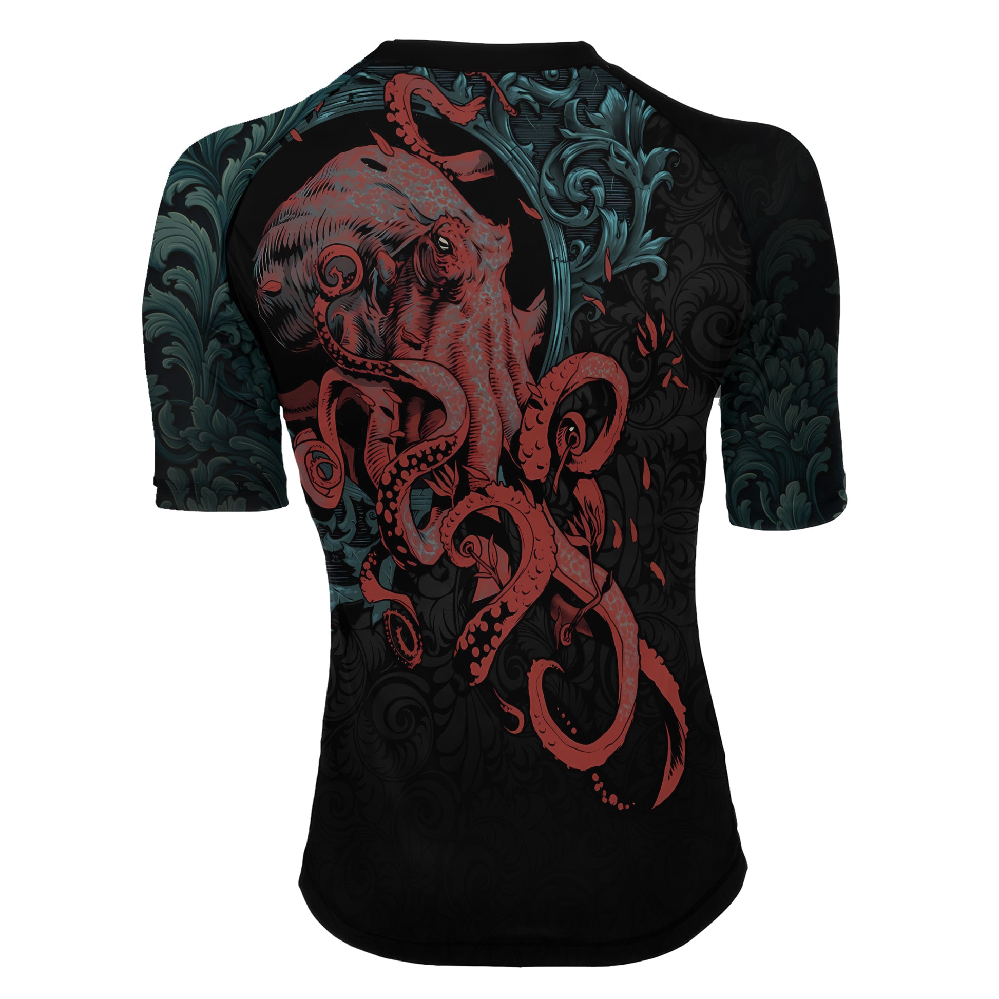 Flower Octopus Women's Short Sleeve Rash Guard