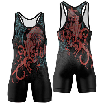 Flower Octopus Wrestling Singlets