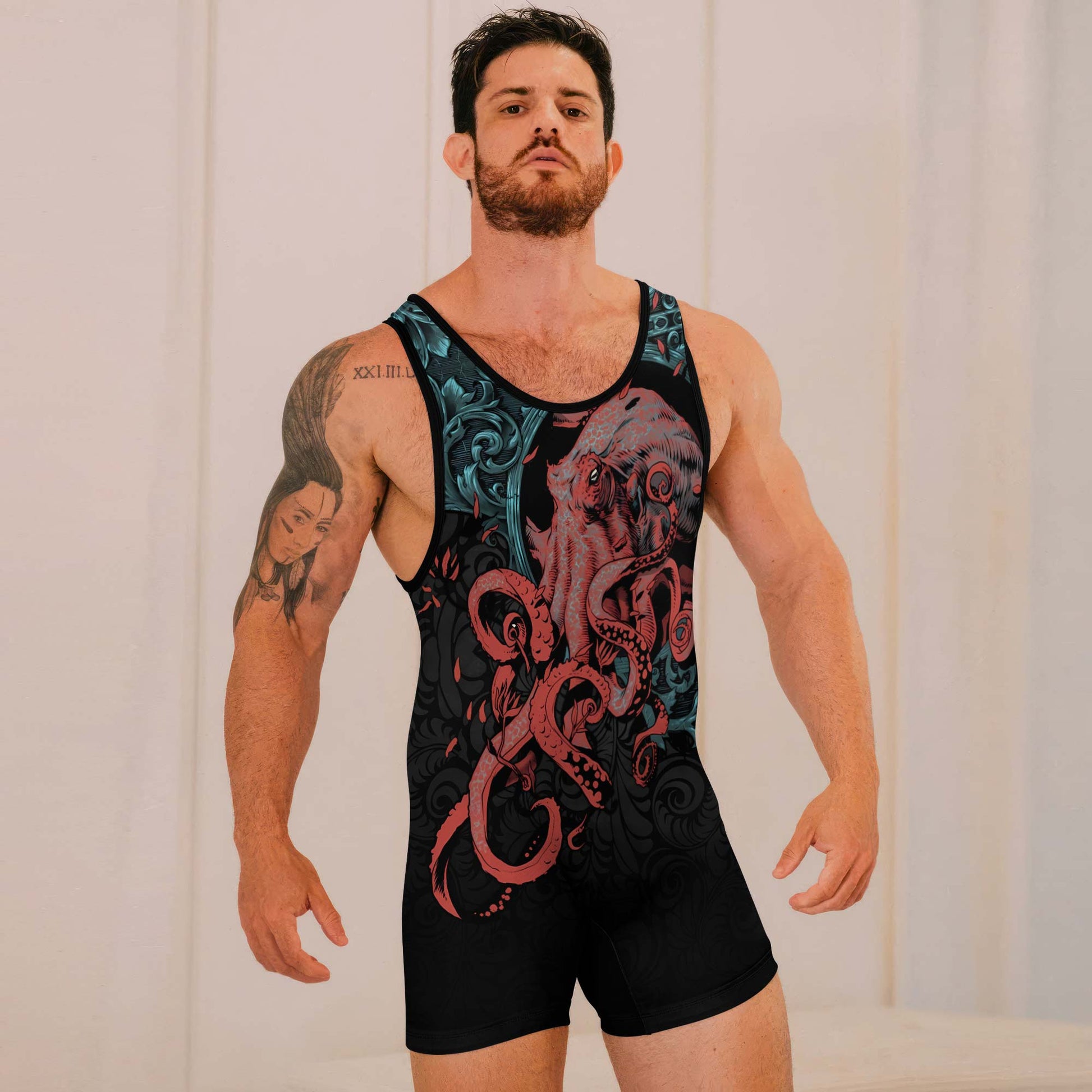 Flower Octopus Wrestling Singlets