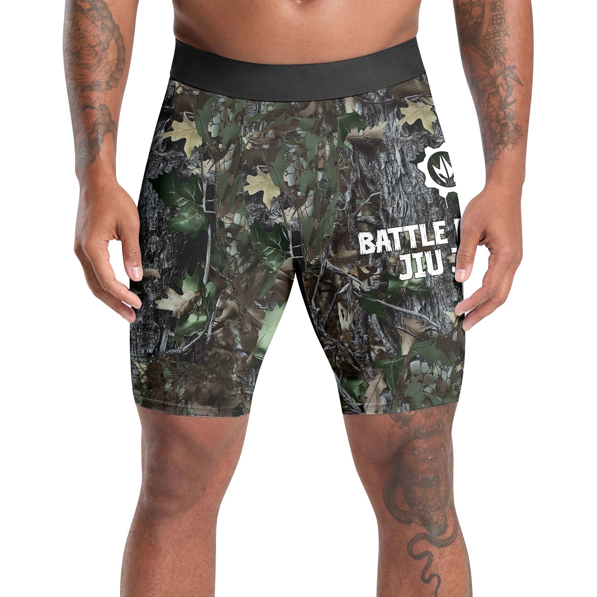Forest Camouflage Jiu Jitsu Compression Shorts