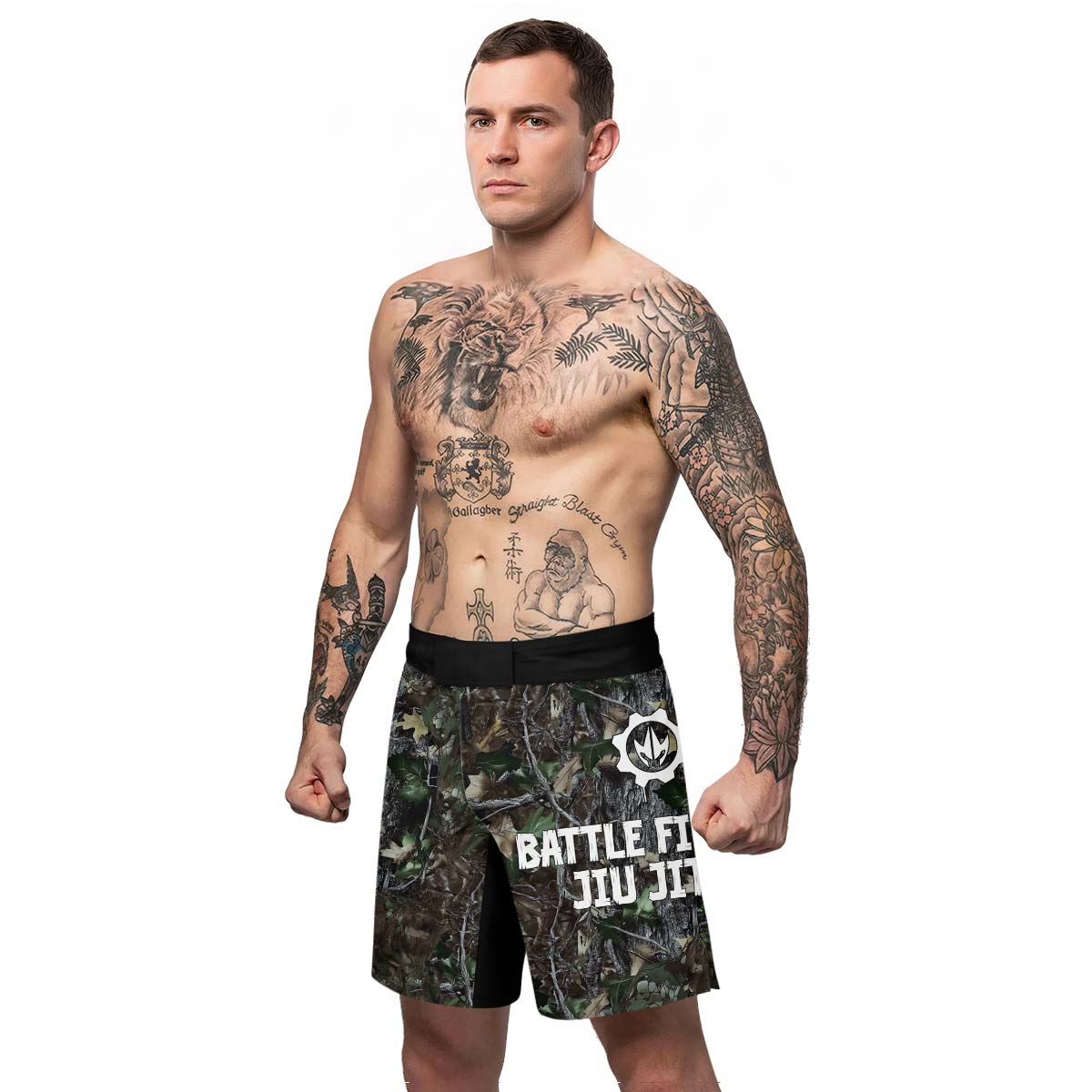 Forest Camouflage Jiu Jitsu Fight Shorts