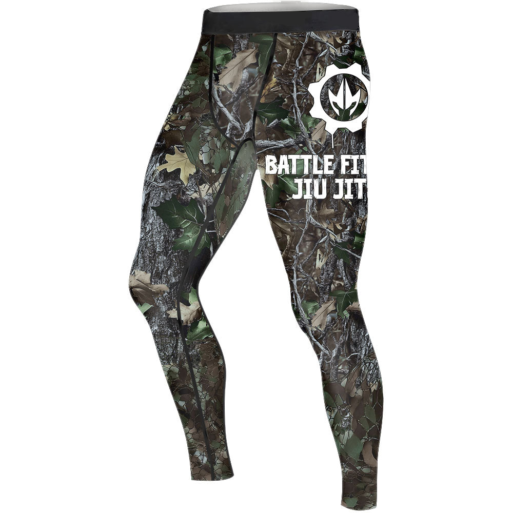 Forest Camouflage Jiu Jitsu Men's Compression Leggings