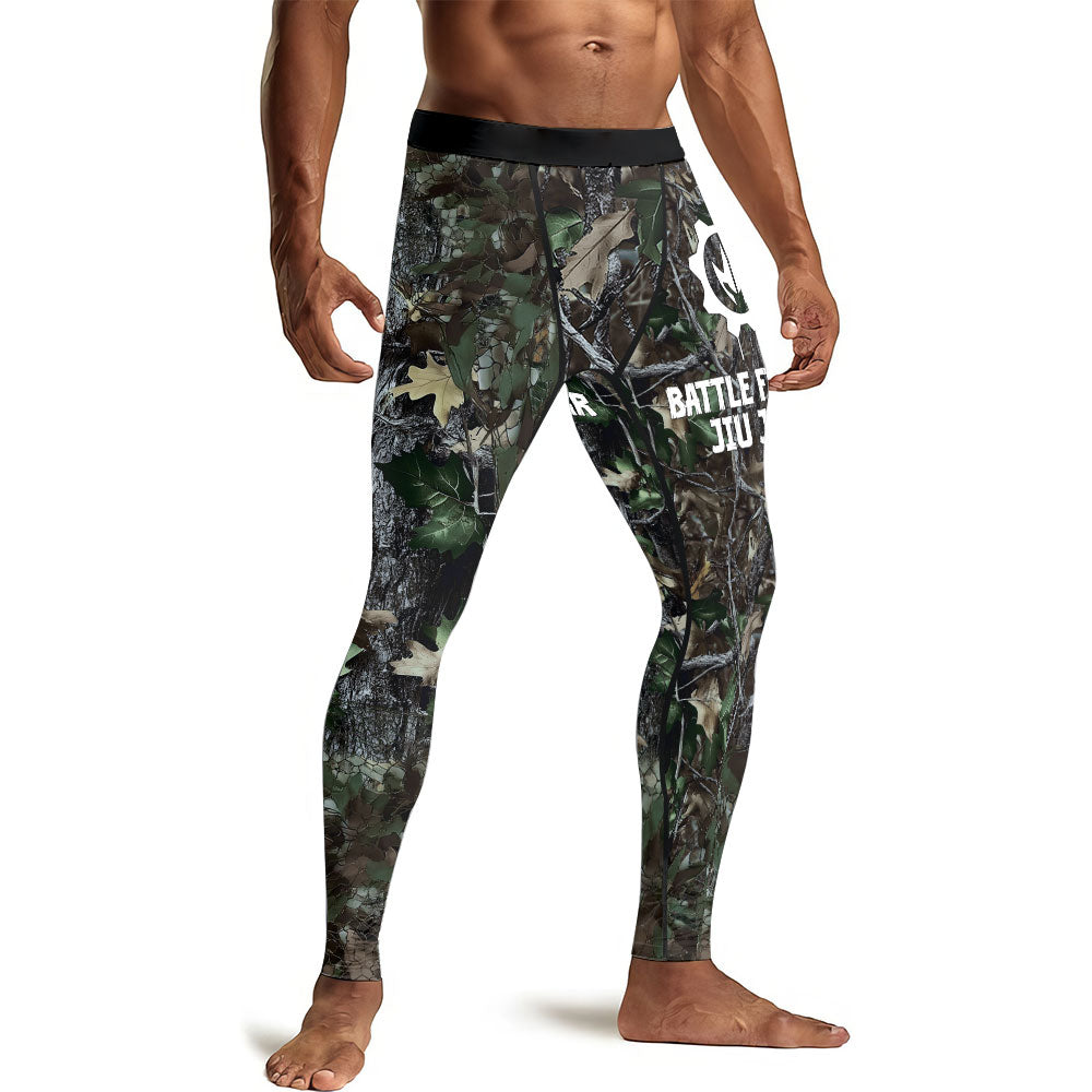 Forest Camouflage Jiu Jitsu Men's Compression Leggings