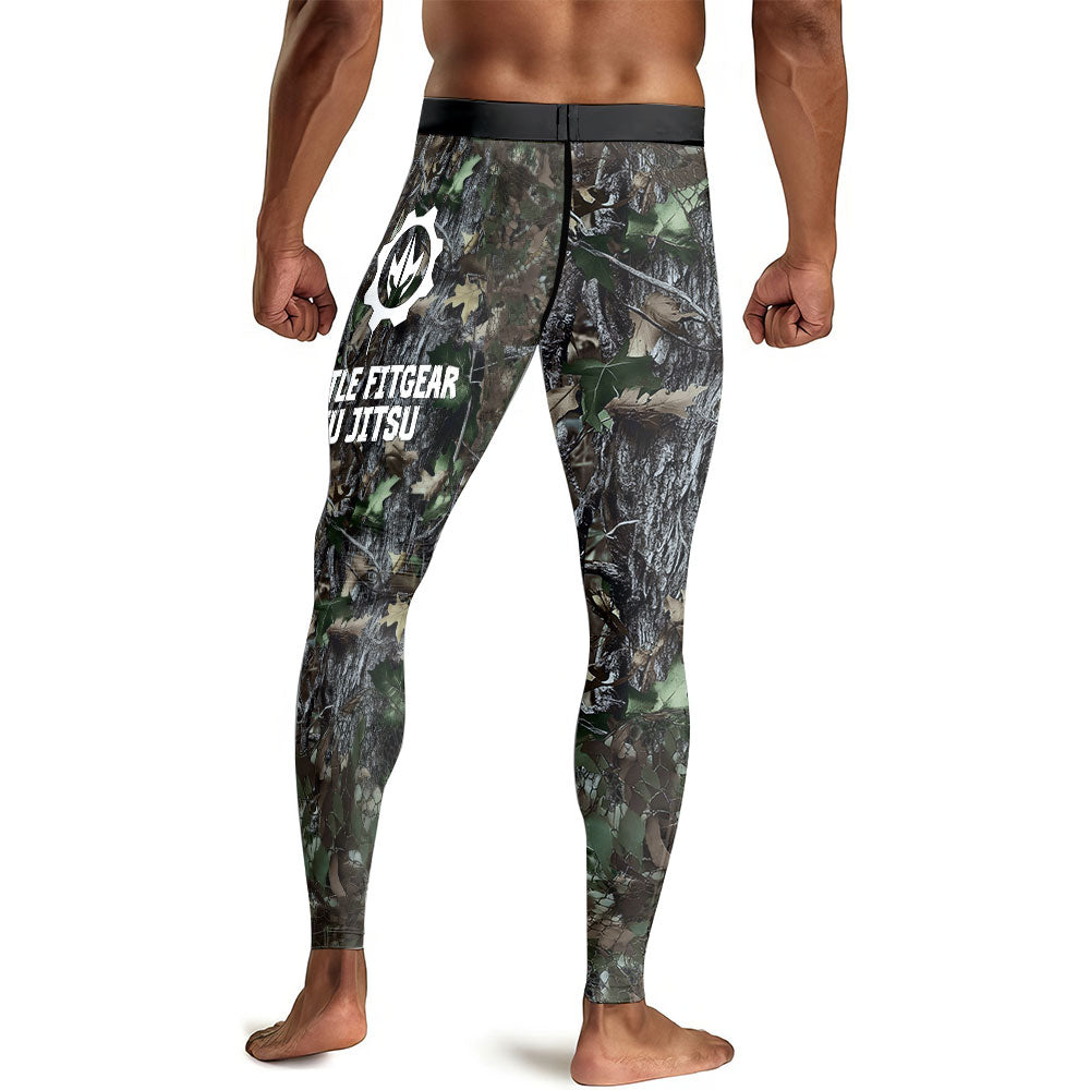 Forest Camouflage Jiu Jitsu Men's Compression Leggings