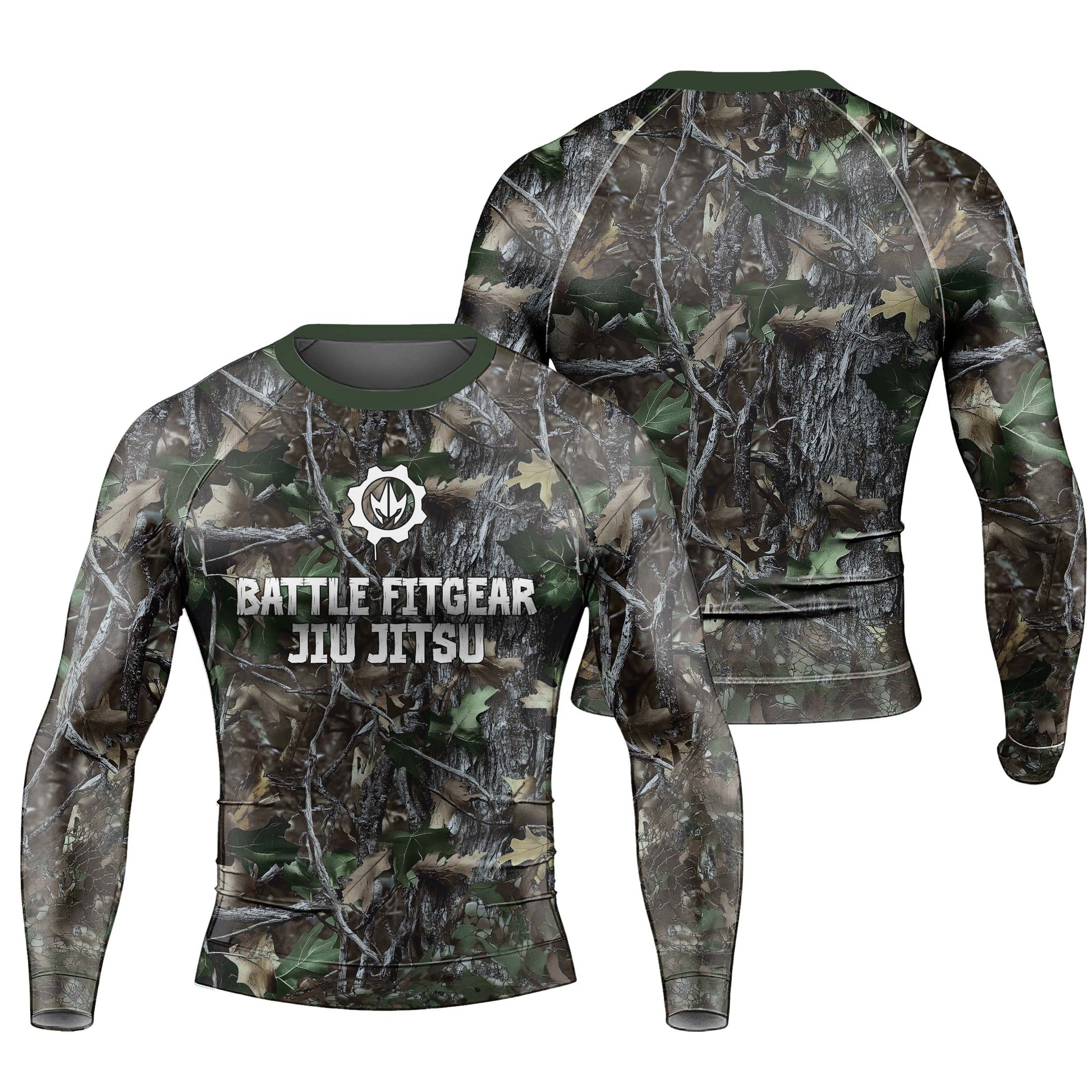 Forest Camouflage Jiu Jitsu Men's Long Sleeve Rash Guard